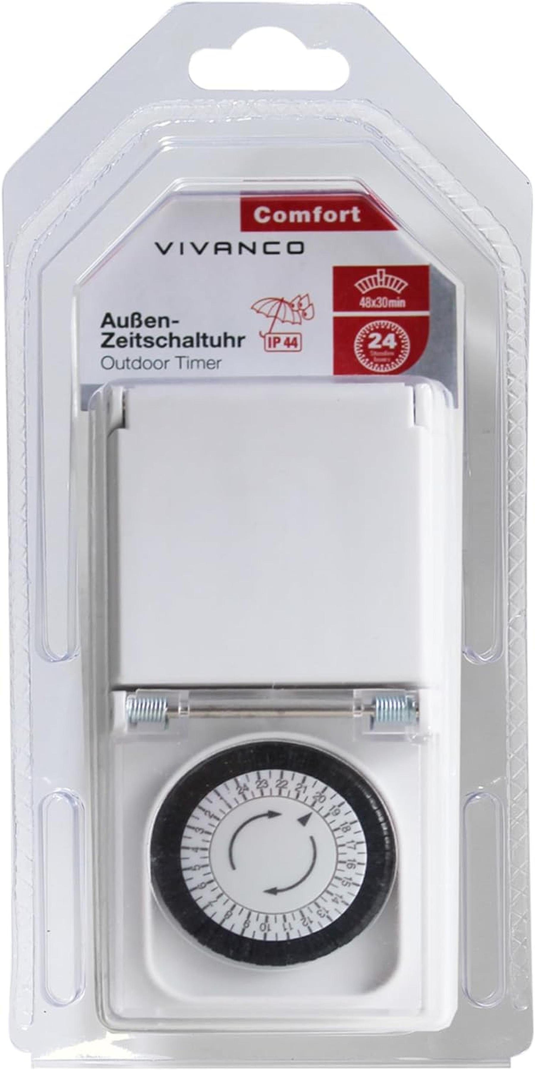 Vivanco Eieruhr Vivanco außen Zeitschaltuhr mechanisch Steckdose Timer Zeitschalter
