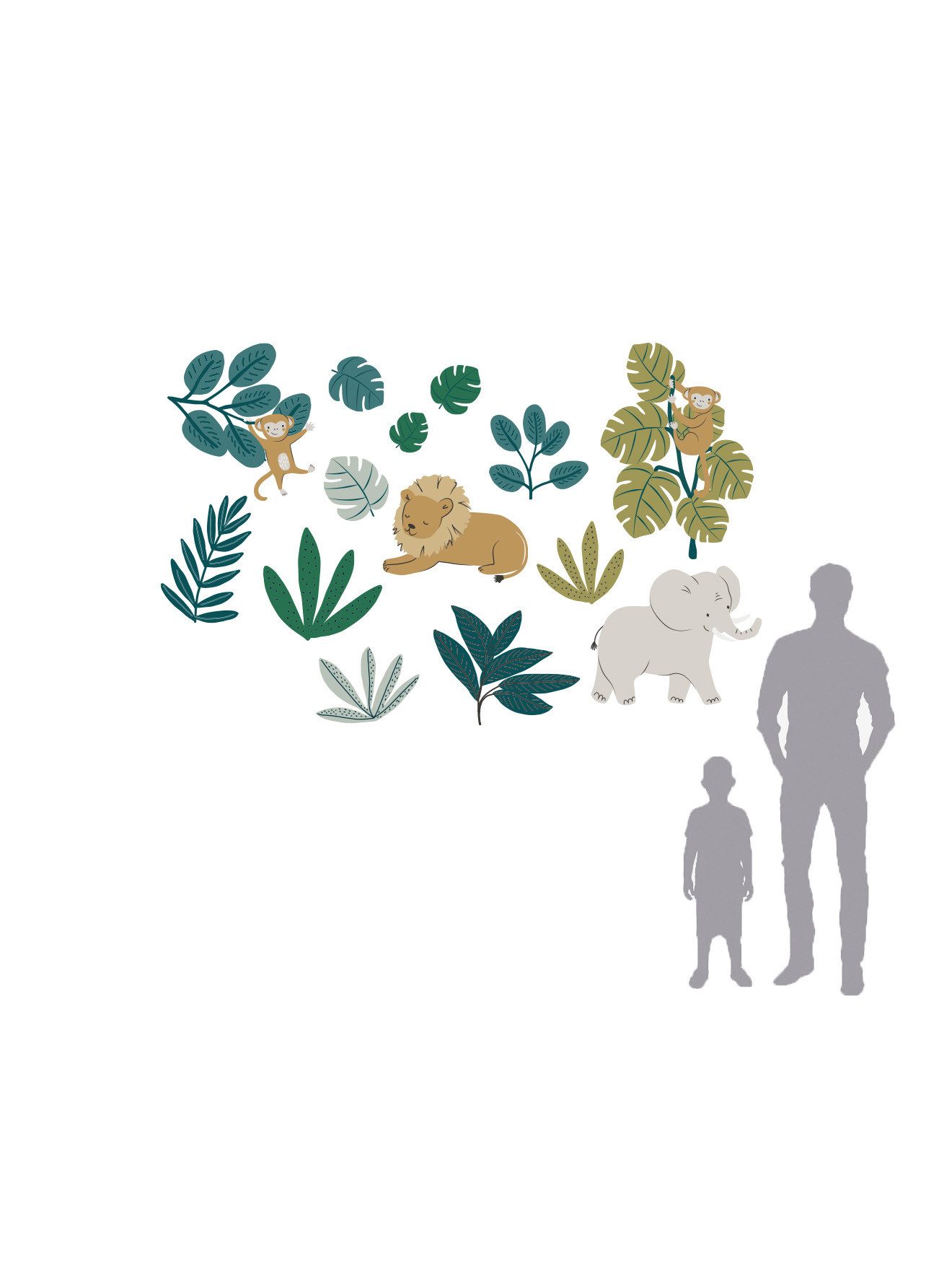 vertbaudet Wandsticker Kinderzimmer XXL-Wandsticker NEW JUNGLE