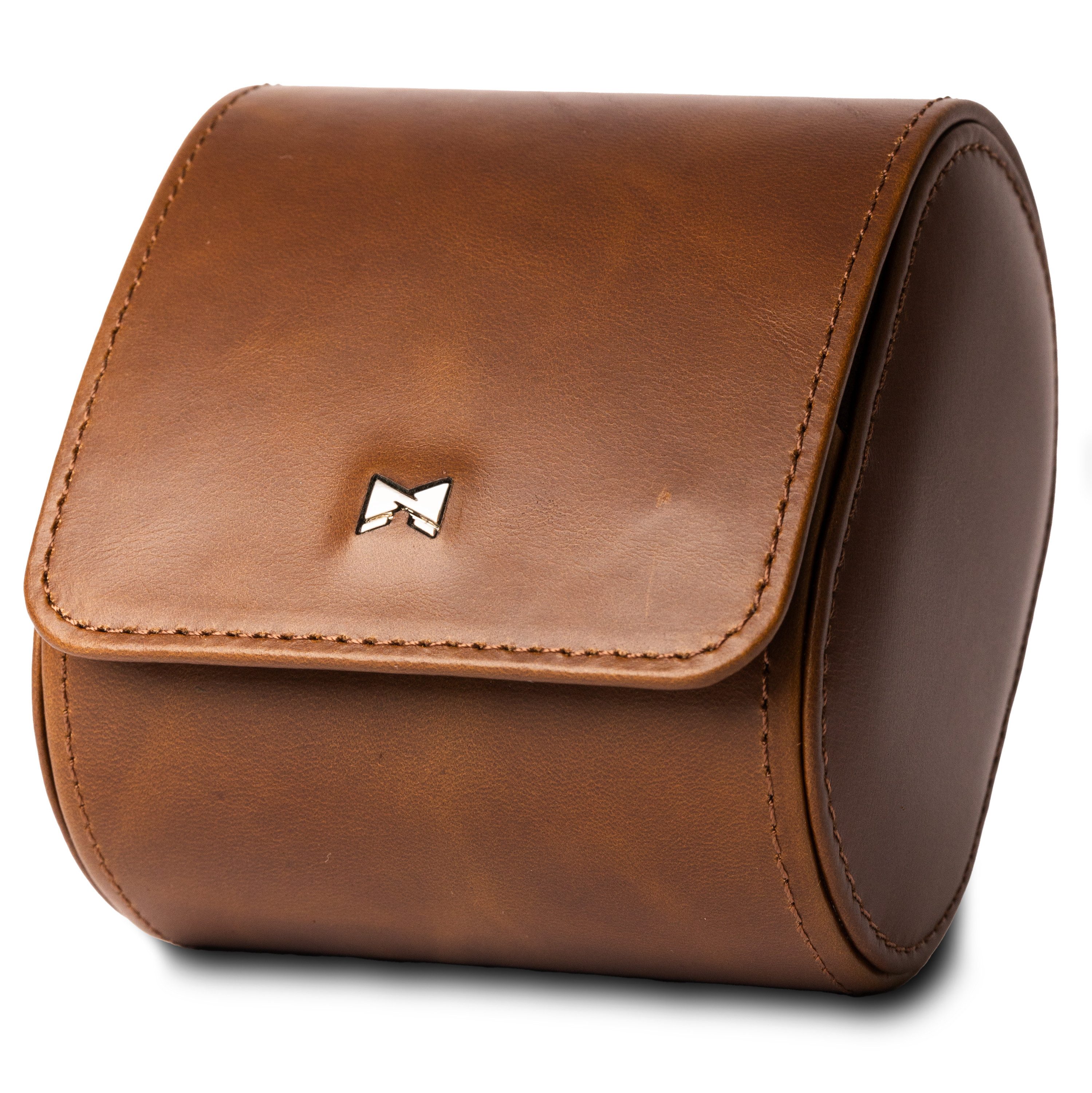 Gentlemen's Uhrenbox Echtleder Watchbox - mit weichem Innenfutter, 100% handgefertigt, ideal auch als Geschenk – Bild 2 von 5