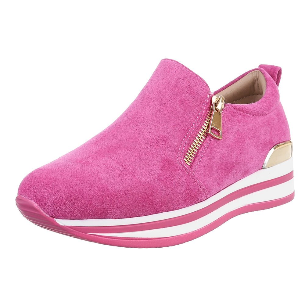 Ital-Design Trendiger Slipper mit exquisite Komfortoptionen Sneaker (89318993) Keilabsatz/Wedge Sneakers Low in Pink