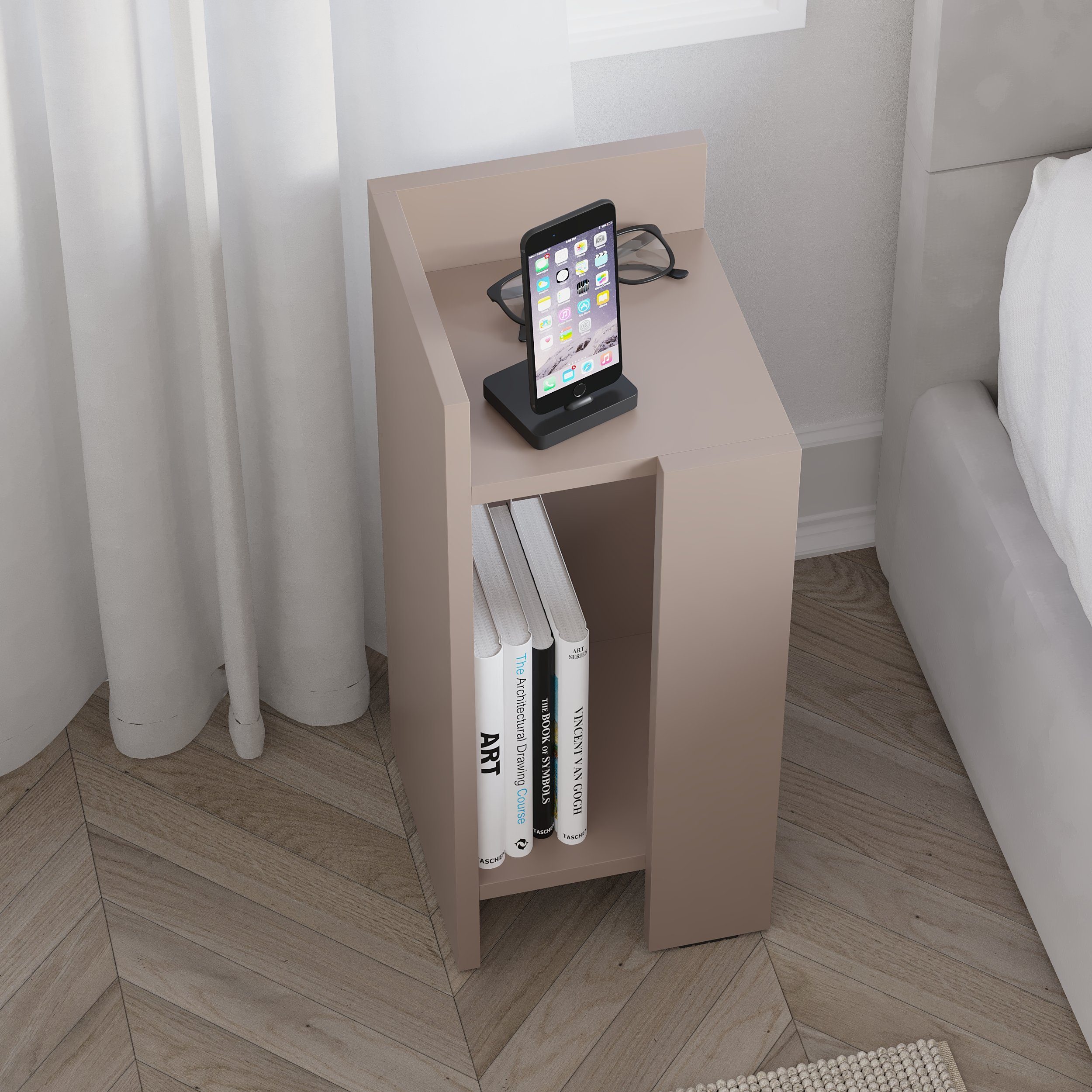Decortie Nachttisch Elos (pack), Modern Nachttisch Linkes Modul, 27 x 25 x 60 cm