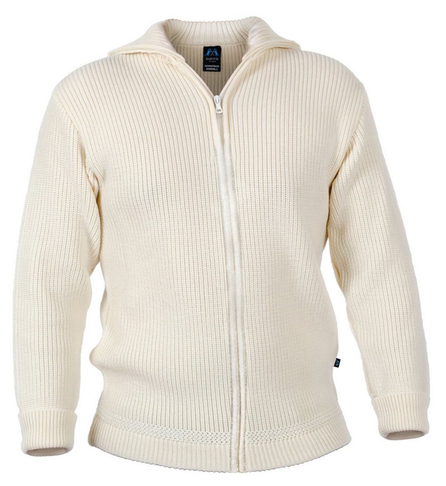 Blauer Peter Strickjacke aus Merino mit Troyerkragen und Reißverschluß