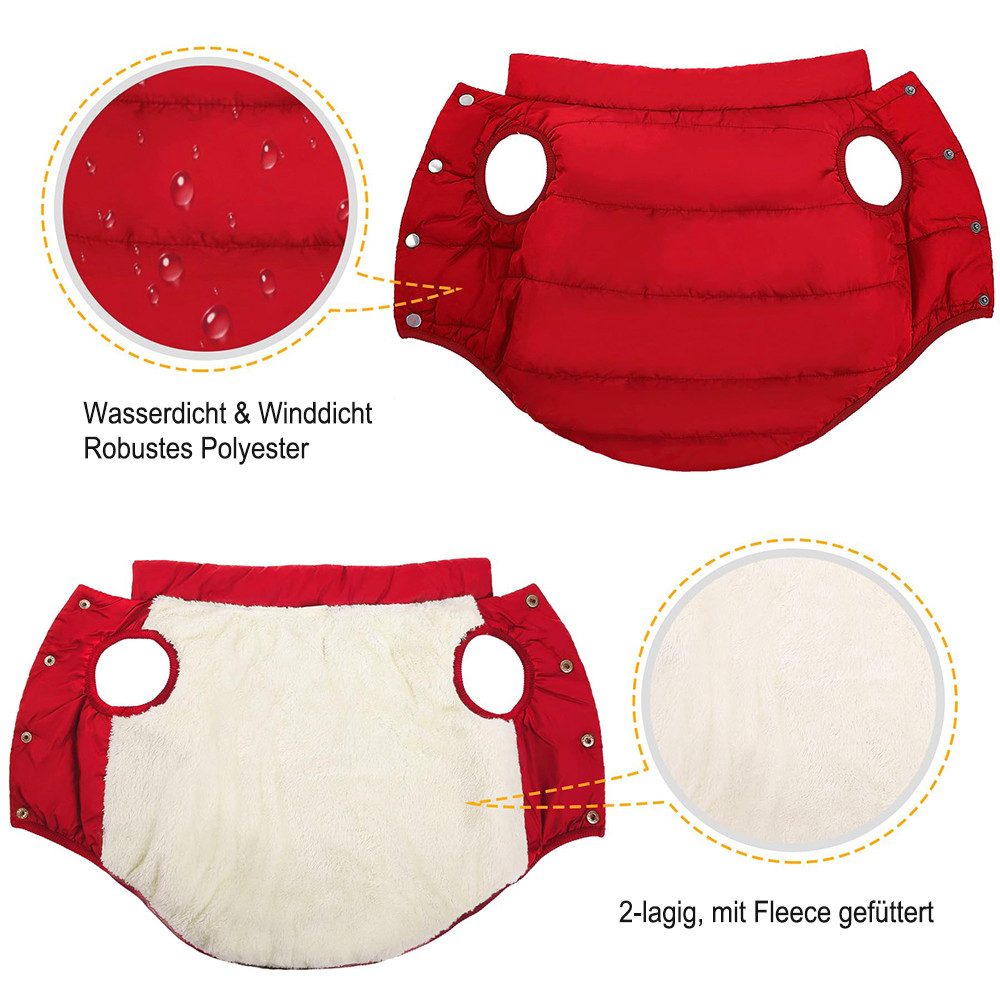 Ledander Hundemantel Fleece Hundejacke für Winter kaltes Wetter, Hundejacke Winterweste, Für Hunde in verschiedenen Größen,Wintermantel Mantel Hund