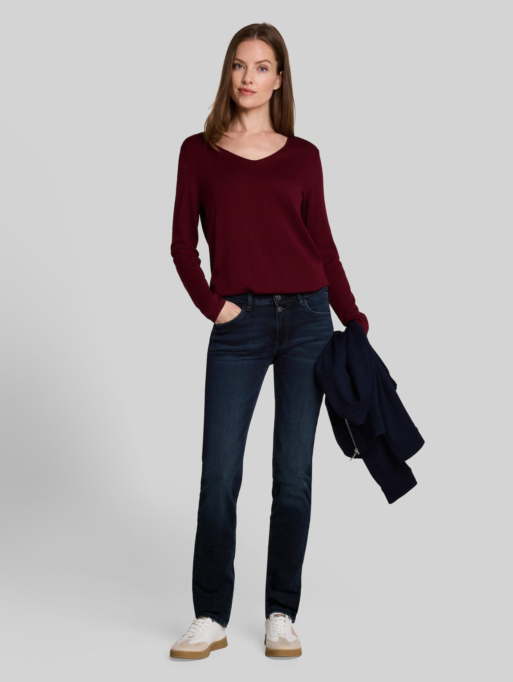 TOM TAILOR Straight-Jeans Jeanshosen TTLIVA STRAIGHT Jeans mit Stretch