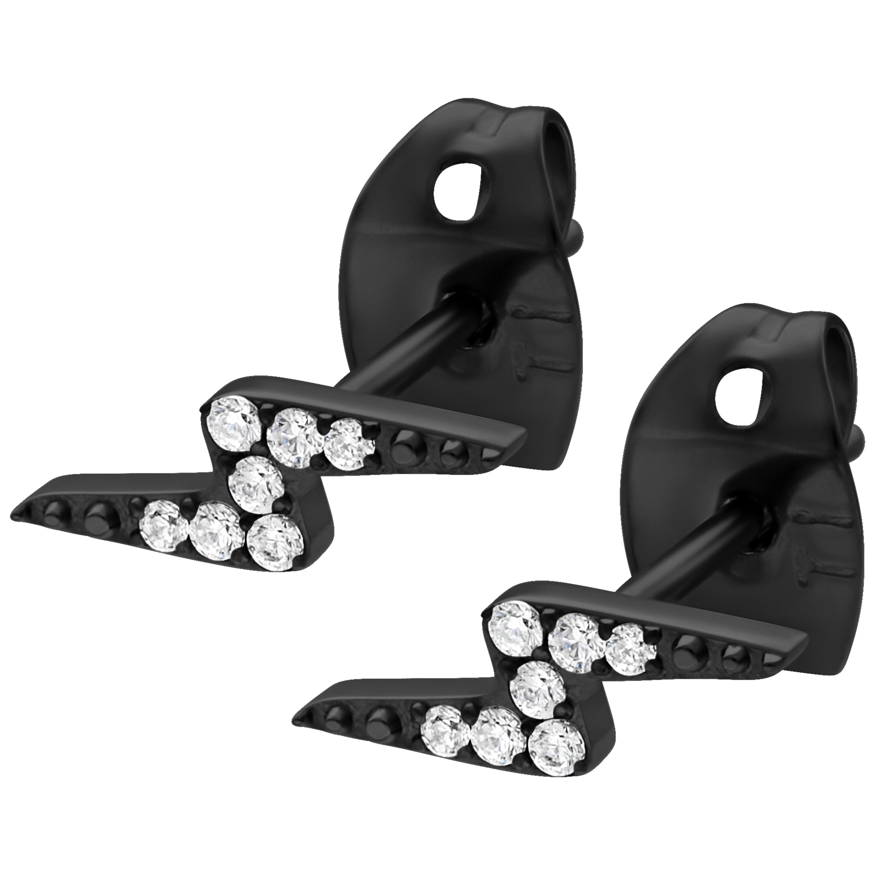 Paar Ohrstecker Crystal Lightning Earstuds - Schwarz