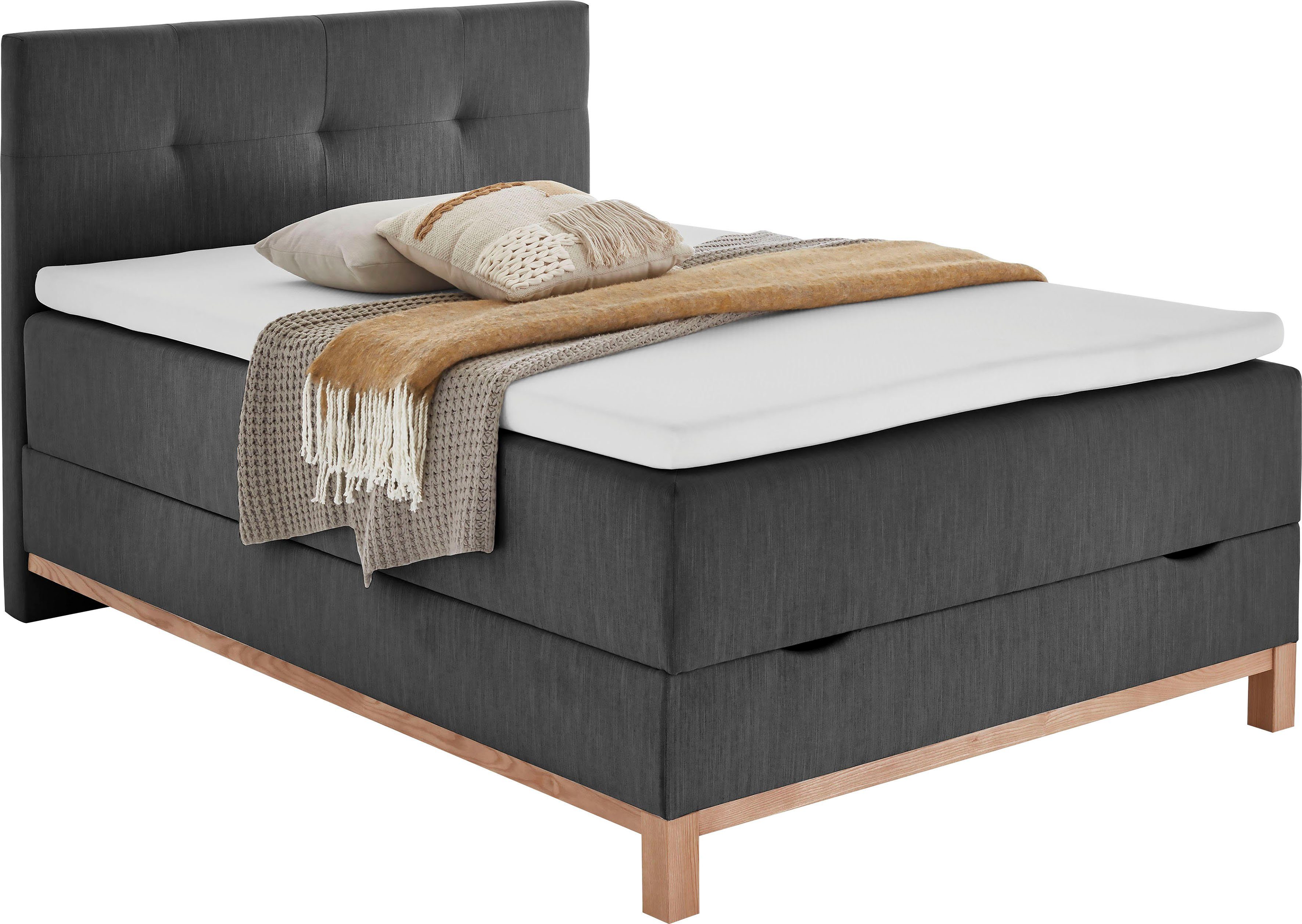 Topper Boxspringbett meise.möbel mit Bettkasten Catania, und