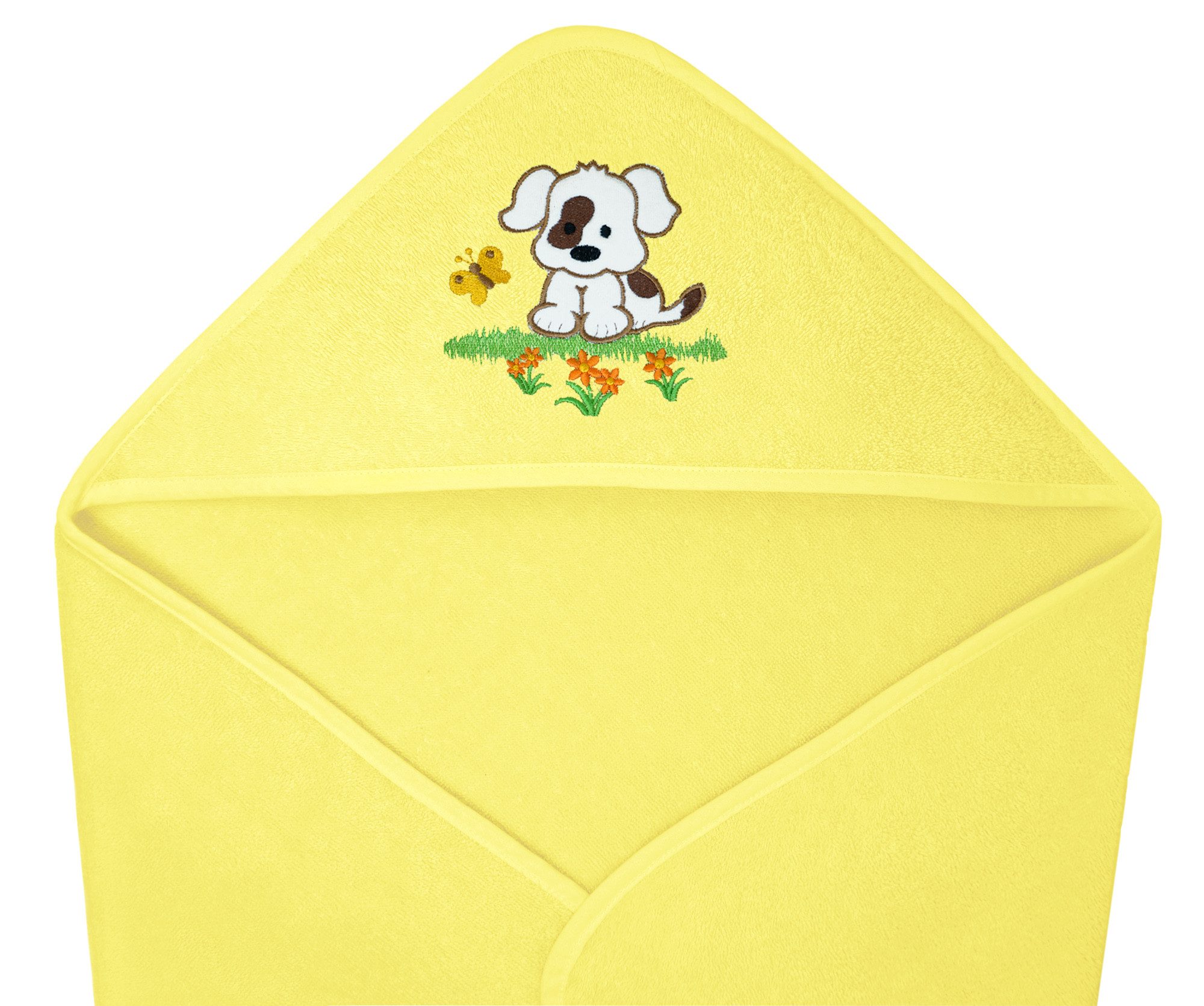 Lashuma Kapuzenhandtuch Babyhandtuch, Frottee (1-St), Babyhandtuch mit Kapuze gelb 75x75 cm