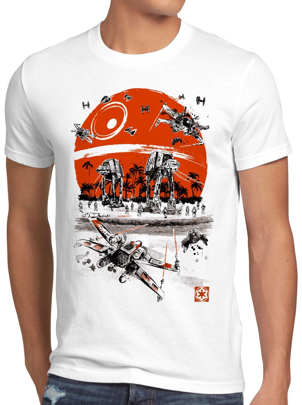 Herren rogue Strandoffensive todesstern Scarif T-Shirt style3 at-at Print-Shirt