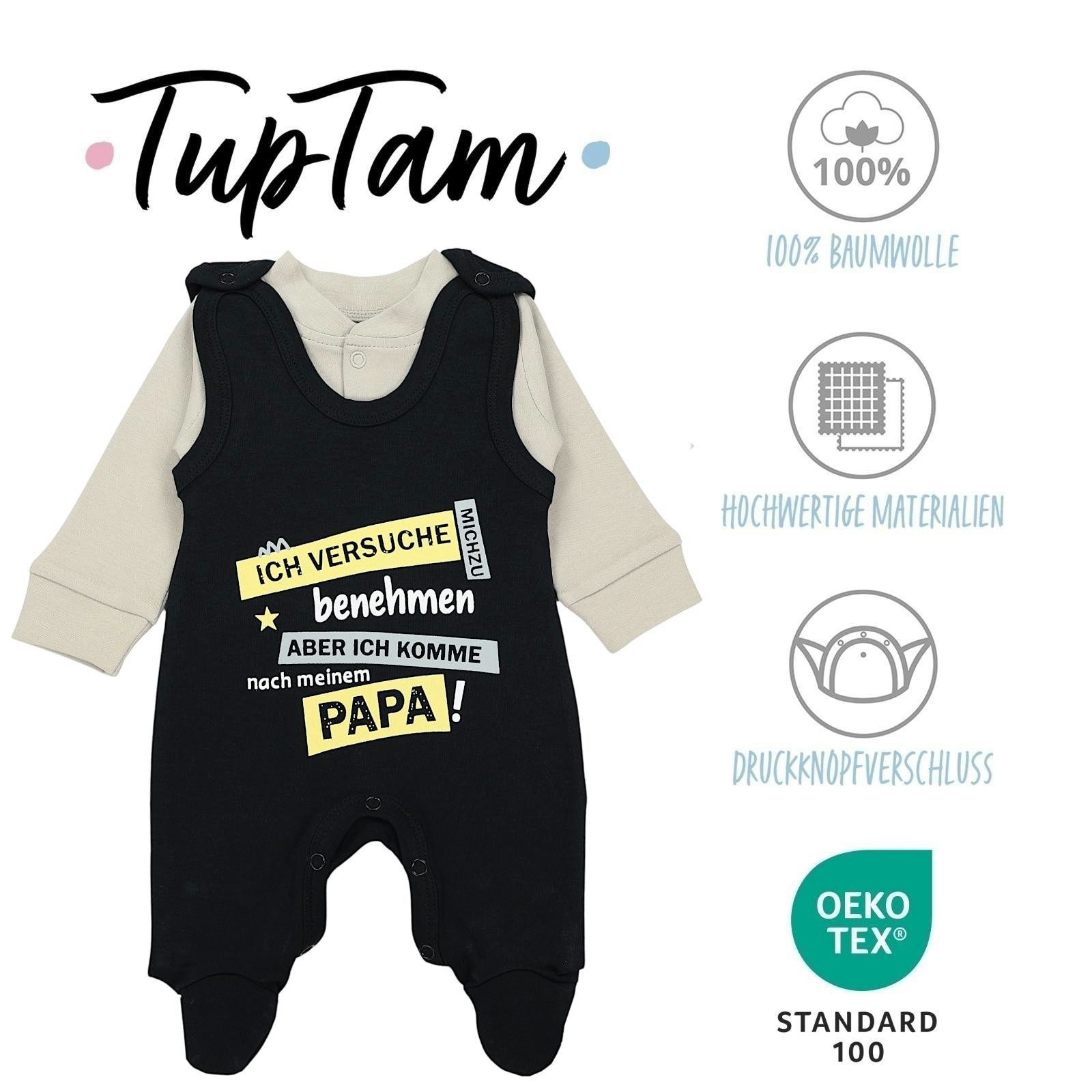 TupTam Strampler TupTam Unisex Baby Strampler Set Spruch Mamas & Papas Schatz