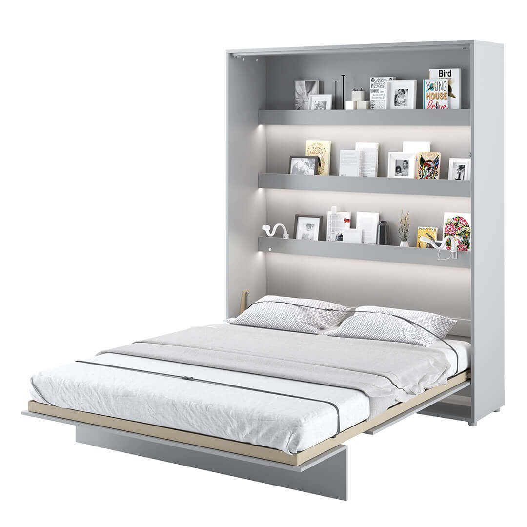 yourhouse24 Schrankbett Bed Concept Wandklappbett Vertikal Gästebett Grau 90/120/140/160/180cm