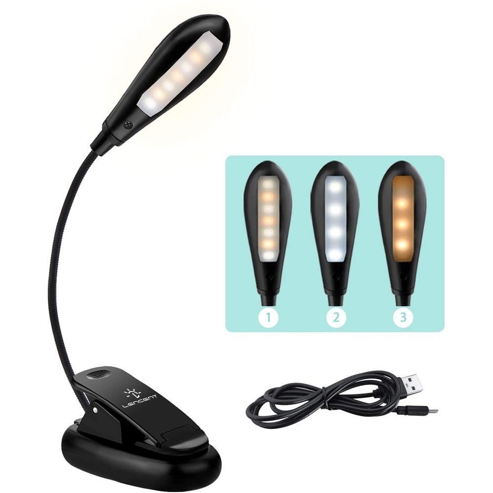 GelldG LED Schreibtischlampe Buchlampe, Modi 3 Leselampe, Farbtemperatur