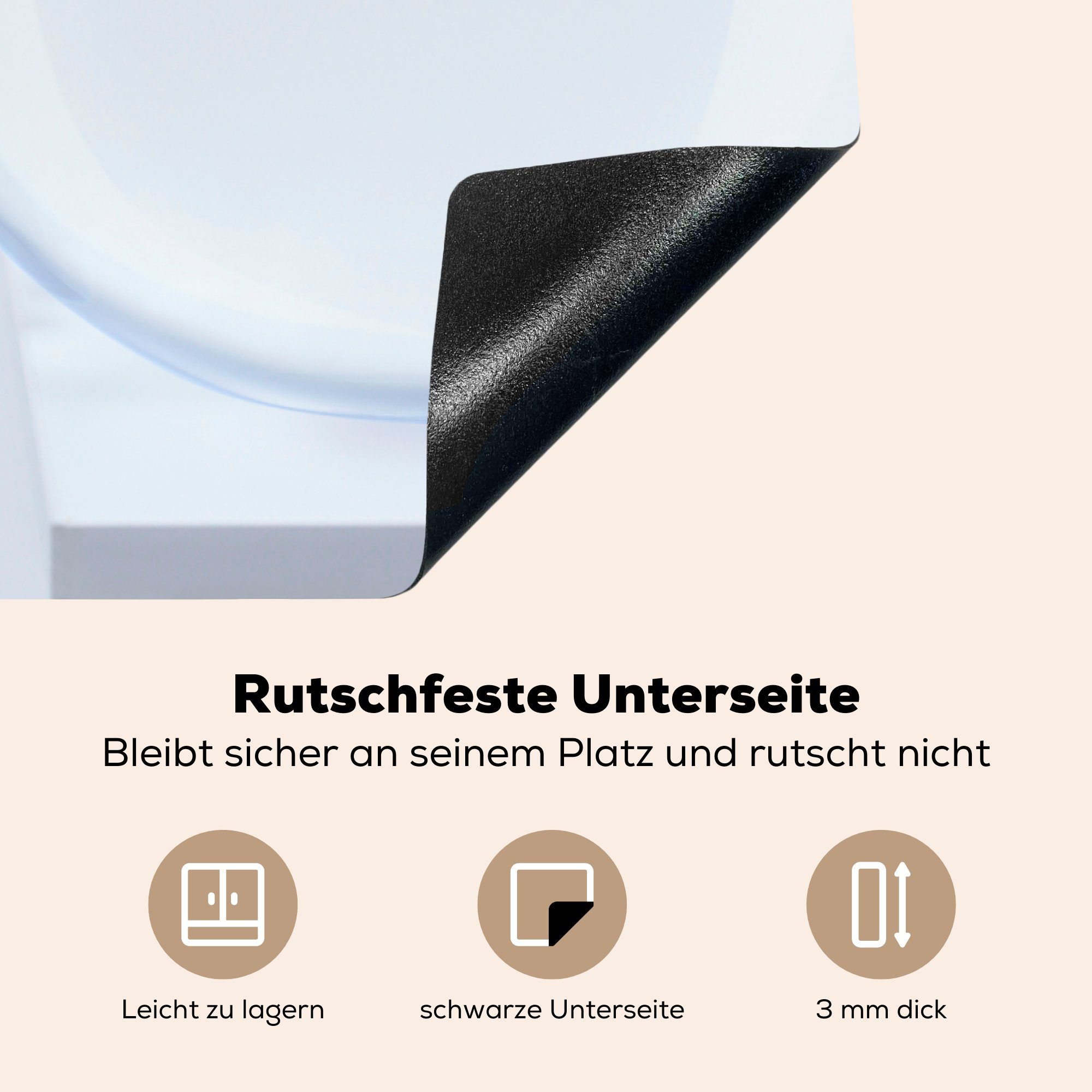 küche (1 Arbeitsplatte - Weiß Fischglas, cm, Ceranfeldabdeckung, Herdblende-/Abdeckplatte für Vinyl, Goldfisch 78x78 MuchoWow - tlg),