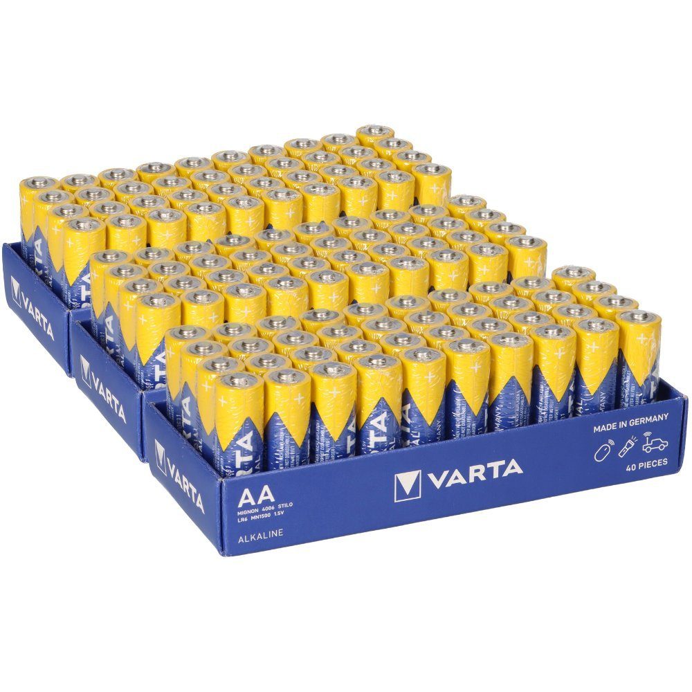 120x Mignon AA LR6 Batterie Alkaline VARTA Industrial 4006 1,5V Batterie