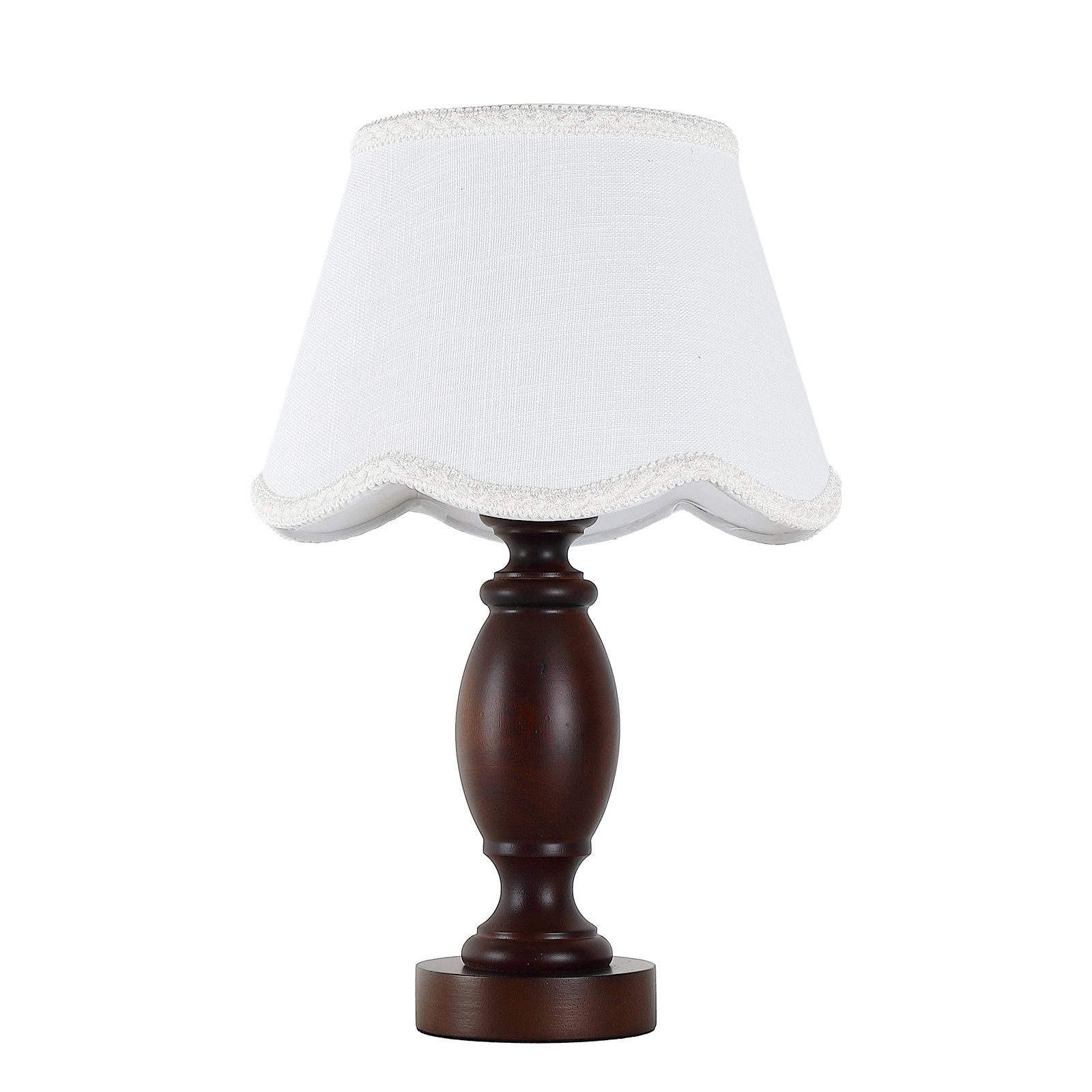 STANBOW Tischleuchte Klassische Tischlampe aus dunkler Eiche im antikem Stil, Holz, Elegant, LED wechselbar, Warmweiß, Dekorativer Schirm, Beistelltisch & Sideboards, E27, LED wechselbar