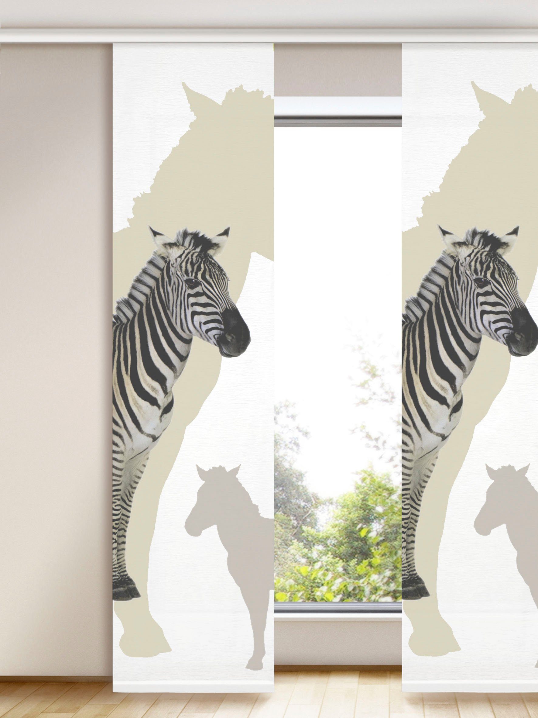 Vorhang »Zebra«, WILLKOMMEN ZUHAUSE by ALBANI GROUP, Klettband (1 Stück), Photo-Flächenvorhang ohne Technik-Otto