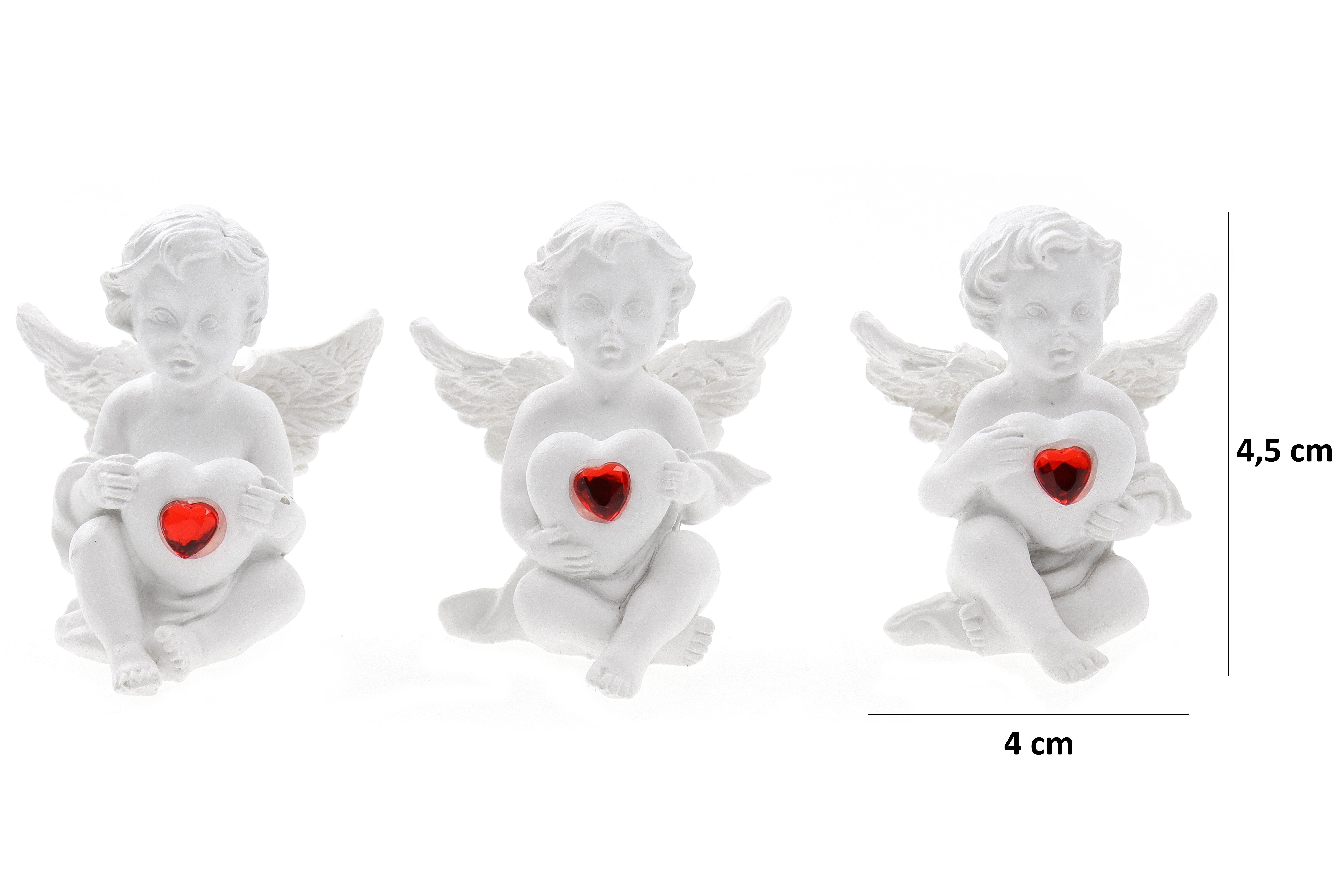 ELLUG Engelfigur 24er Set weißer Schutzengel mit Herz und rotem Stein in Tüte (24 St)