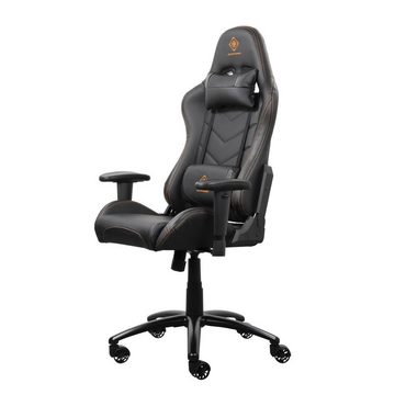 DELTACO Gaming-Stuhl Leder Optik Gaming Stuhl DC310 höhenverstellbar Nackenkissen (kein Set), Kissen für Kniebeugen u. Kopfstützen, inkl. 5 Jahre Herstellergarantie