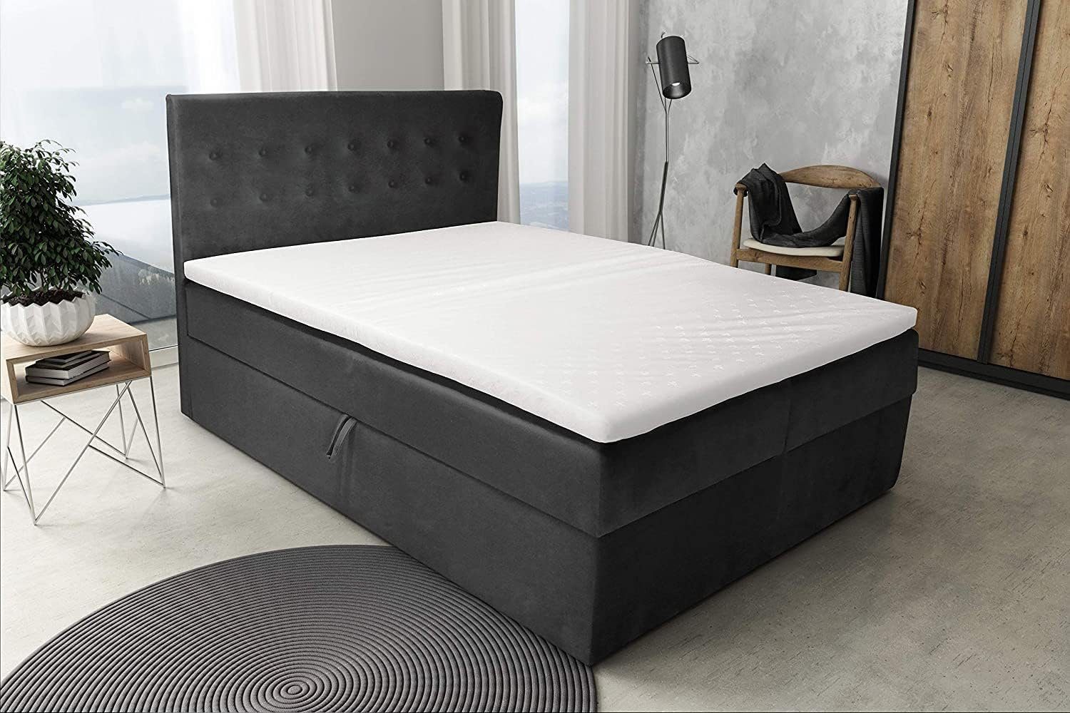 Best for Home Boxspringbett Best for Home S Deluxe Boxspringbett mit 7 Zonen (140x200, Rot) (140x200 160x200 180x200 200x200 cm), Handwerksqualität, TOP Preis-Leistungs-Verhältnis