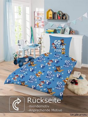 Jugendbettwäsche Paw Patrol Bettwäsche 135x200 80x80 Baumwolle Kinderbettwäsche, SkyBrands