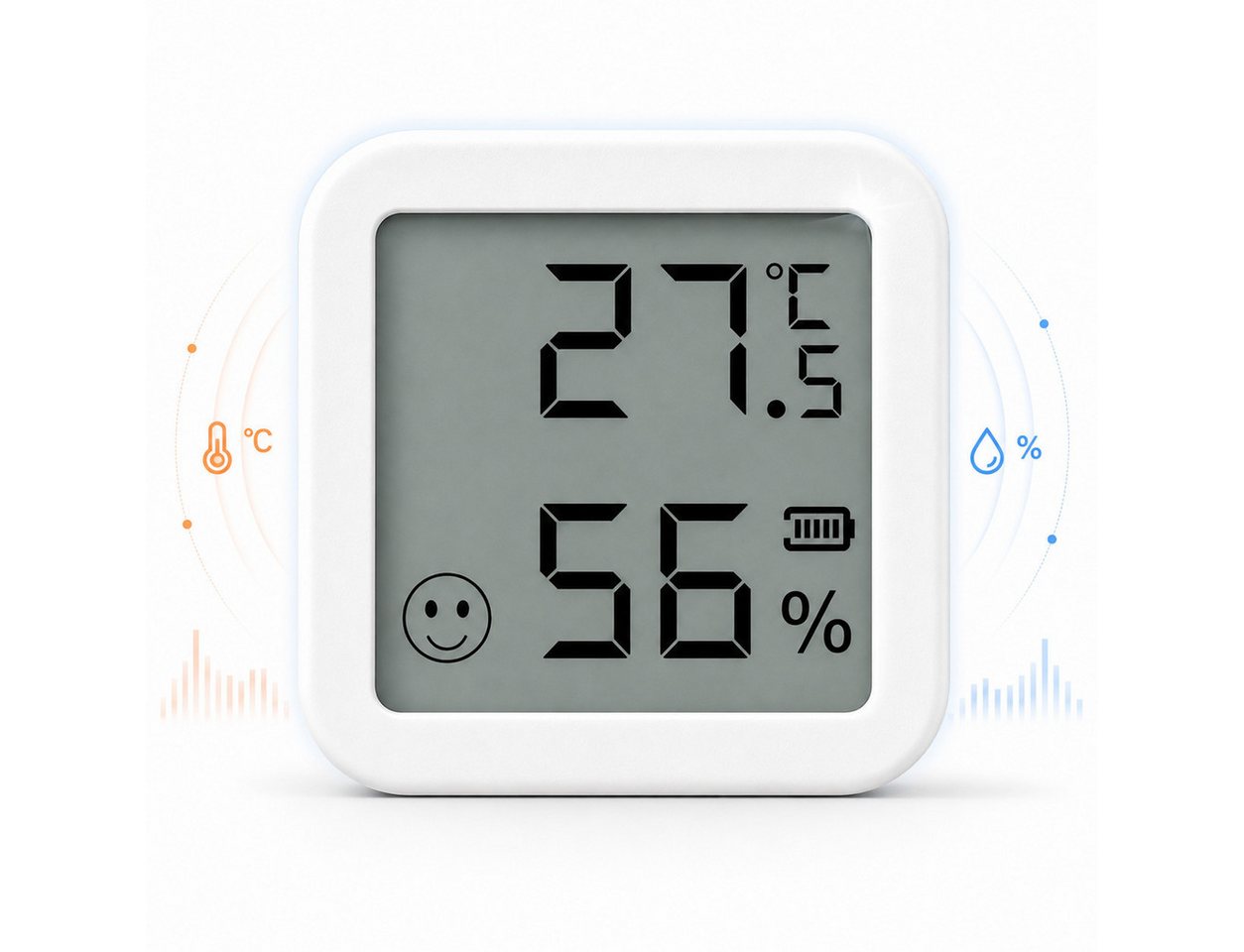 ibettertec Hygrometer Innenwetterstation Digitales Thermo-Hygrometer für innen, (Set, Großem Betrachtungswinkel ausgestattet und liefert gut ablesbare), Echtzeit-Temperatur- und Feuchtigkeitsmonitor, steuerbar per App