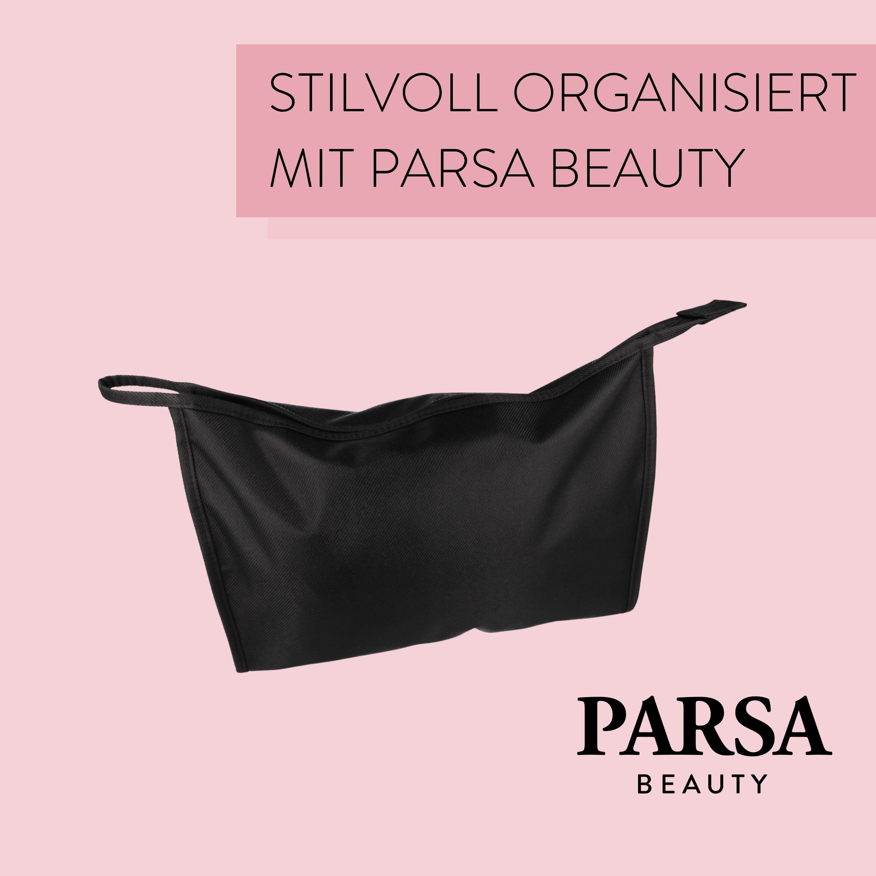 PARSA Beauty Kosmetiktasche Essential Kulturtasche Groß & Eckig in Schwarz, Ihr robustes Organisat