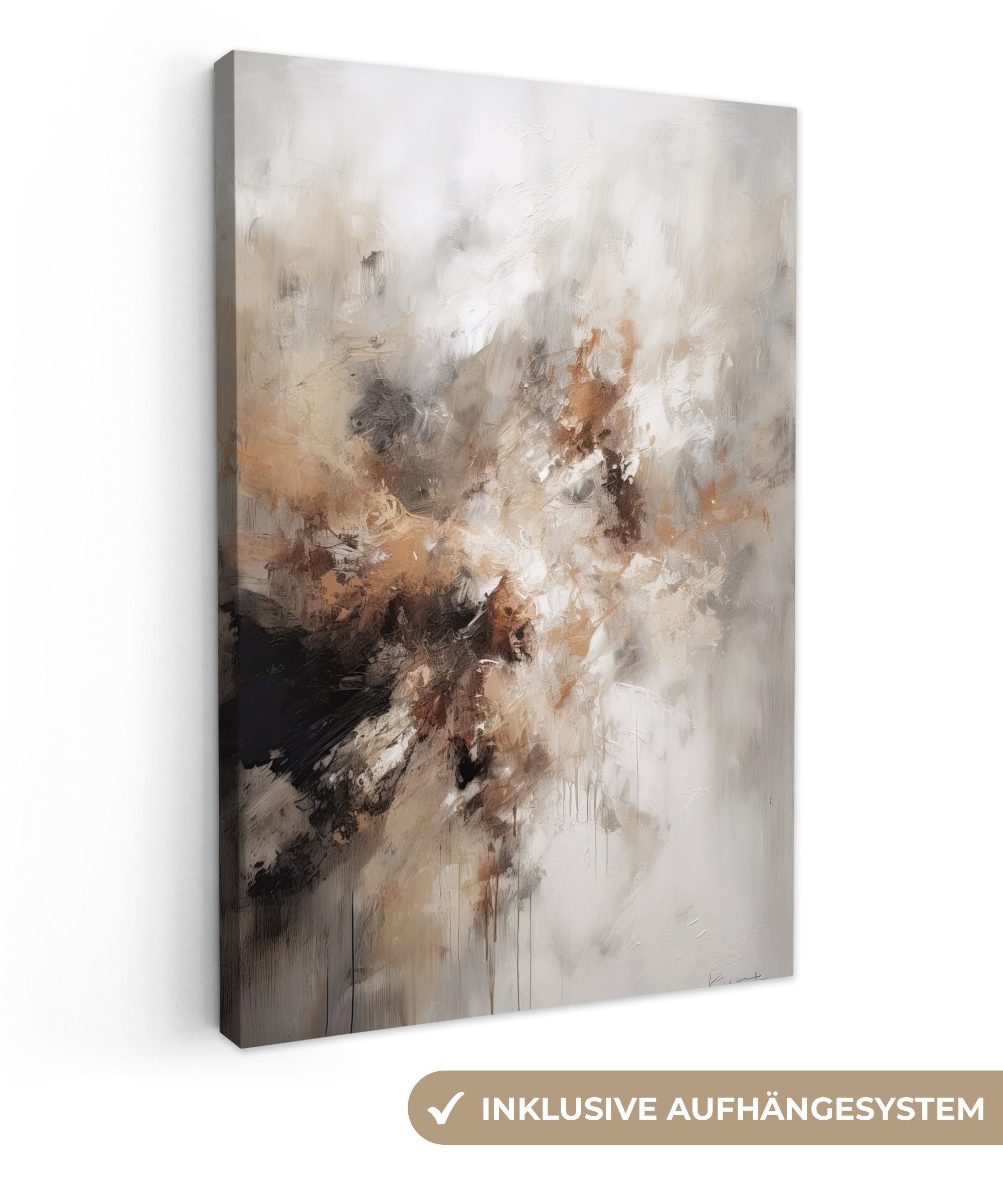 OneMillionCanvasses® Leinwandbild Farbe - Abstrakt - Beige - Kunst, Fotodru günstig online kaufen