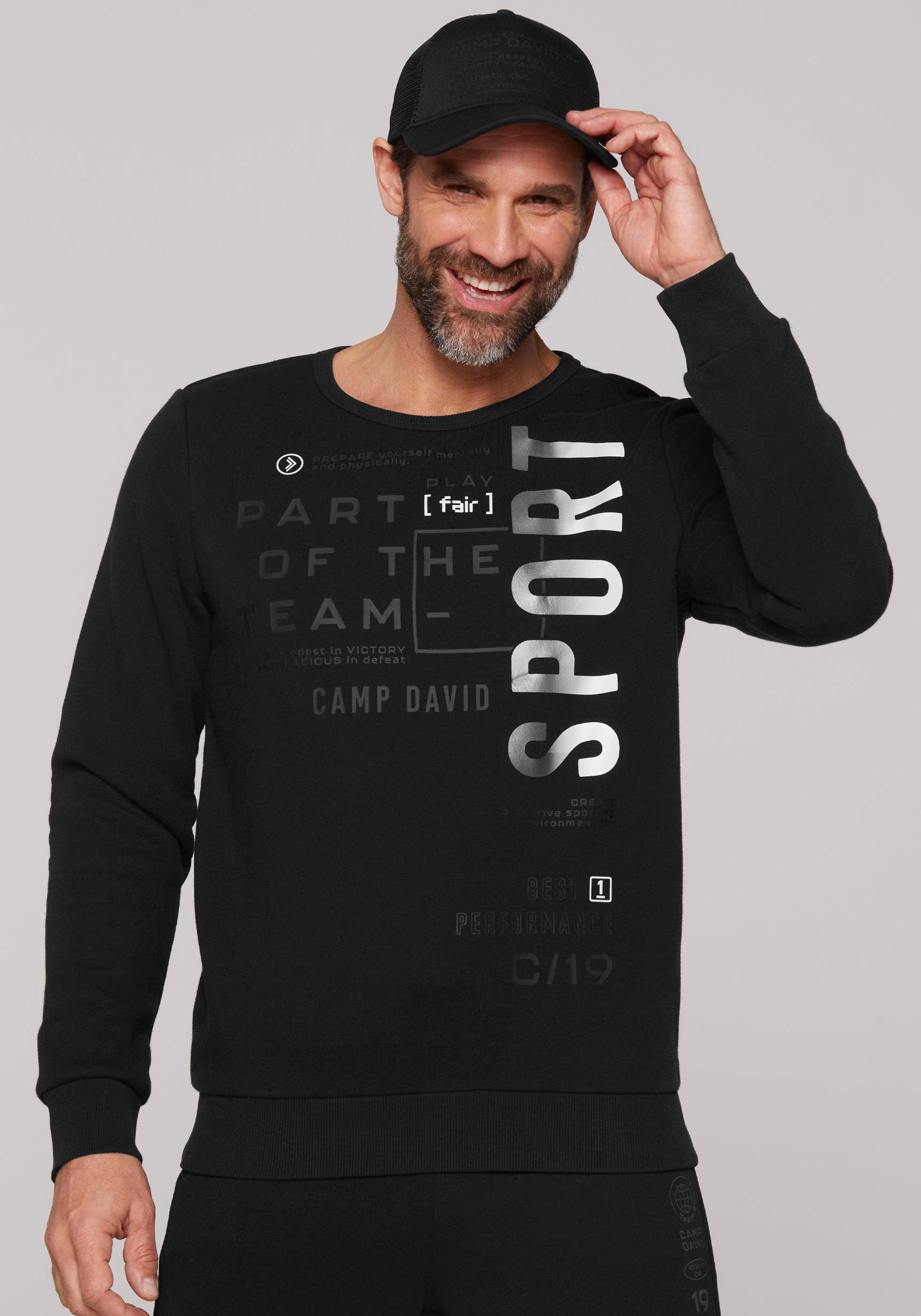 CAMP DAVID Sweatshirt mit Schriftzügen günstig online kaufen
