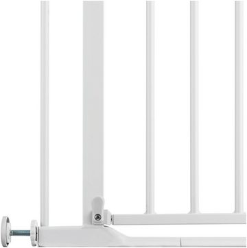 Hauck Türschutzgitter Clear Step Set 2 inklusive Verlängerung 21 cm, White, auch als Treppenschutzgitter verwendbar, 96-101 cm; flacher Durchgang