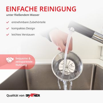 Grafner Entsafter Entsafter für Obst und Gemüse aus Edelstahl, 400,00 W, Tresterbehälter 1,5l, Saftbehälter 450ml