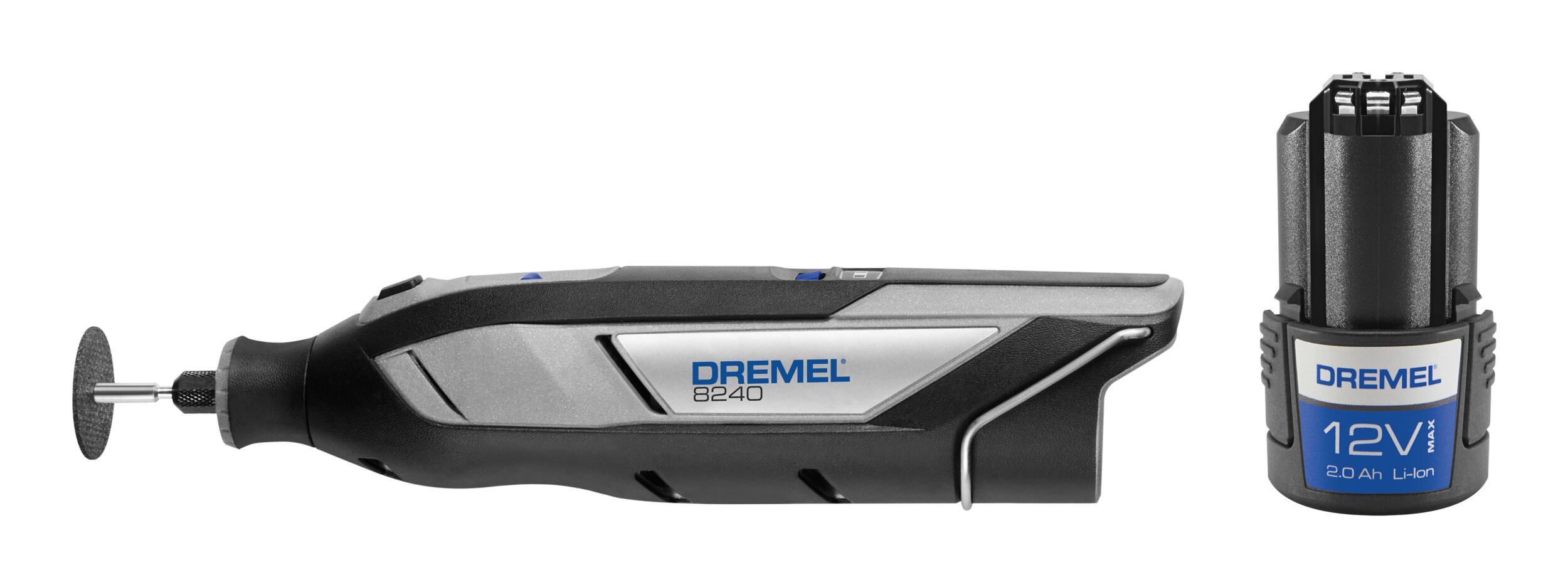 DREMEL Rotationsschleifer, max. 35000 U/min, 8240 Akku-Multifunktionswerkzeug m. 1x Akku 2 Ah u. 5 Zubehöre im