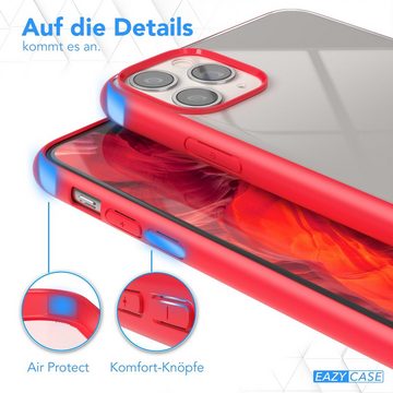 EAZY CASE Handyhülle Bumper Case für Apple iPhone 11 Pro Max 6,5 Zoll, Hülle Transparent Backcover kratzfest Slim Cover Durchsichtig Rot