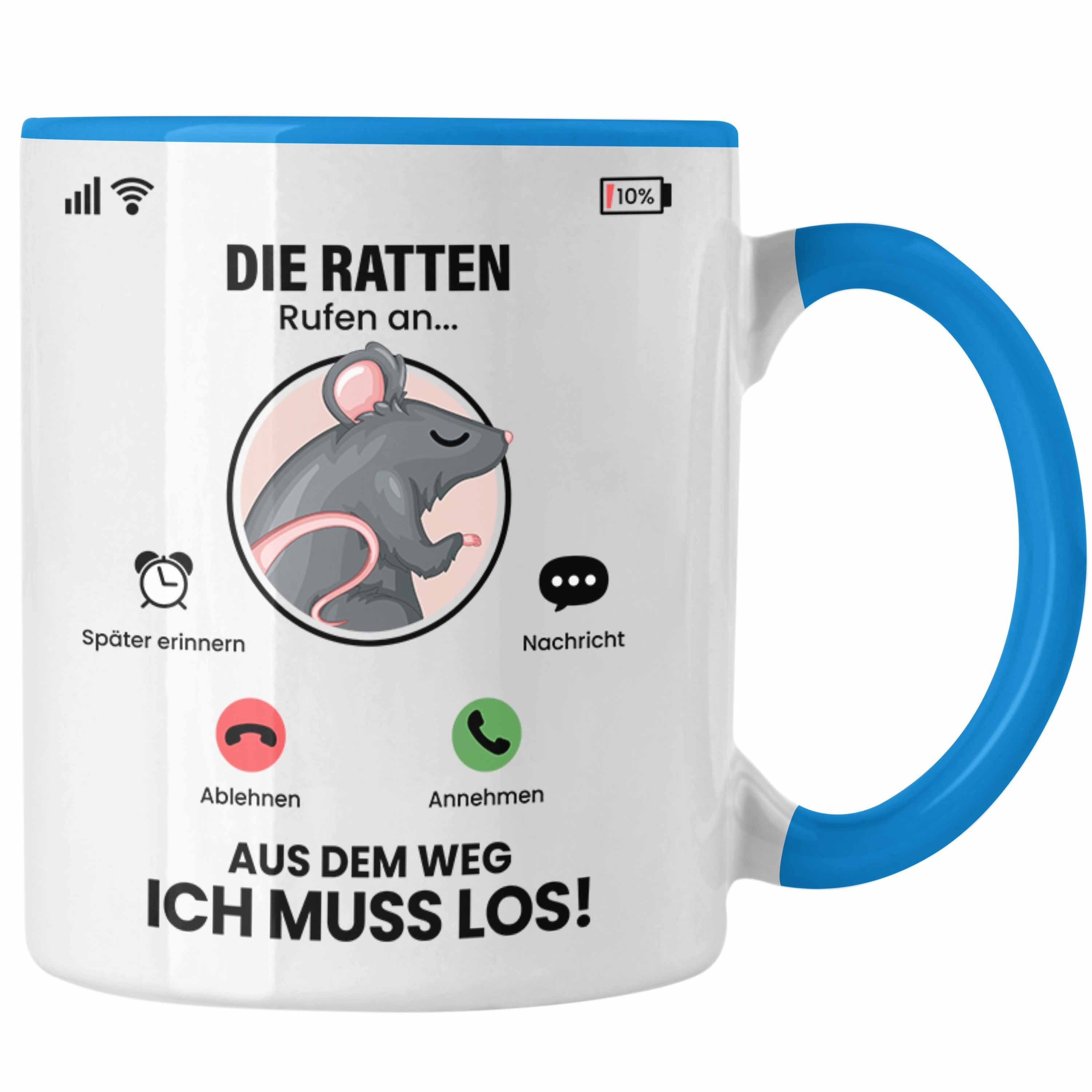 Trendation Tasse Die Ratten Rufen An Tasse Geschenk für Ratten Züchter Besitzer Geschen Blau | Teetassen