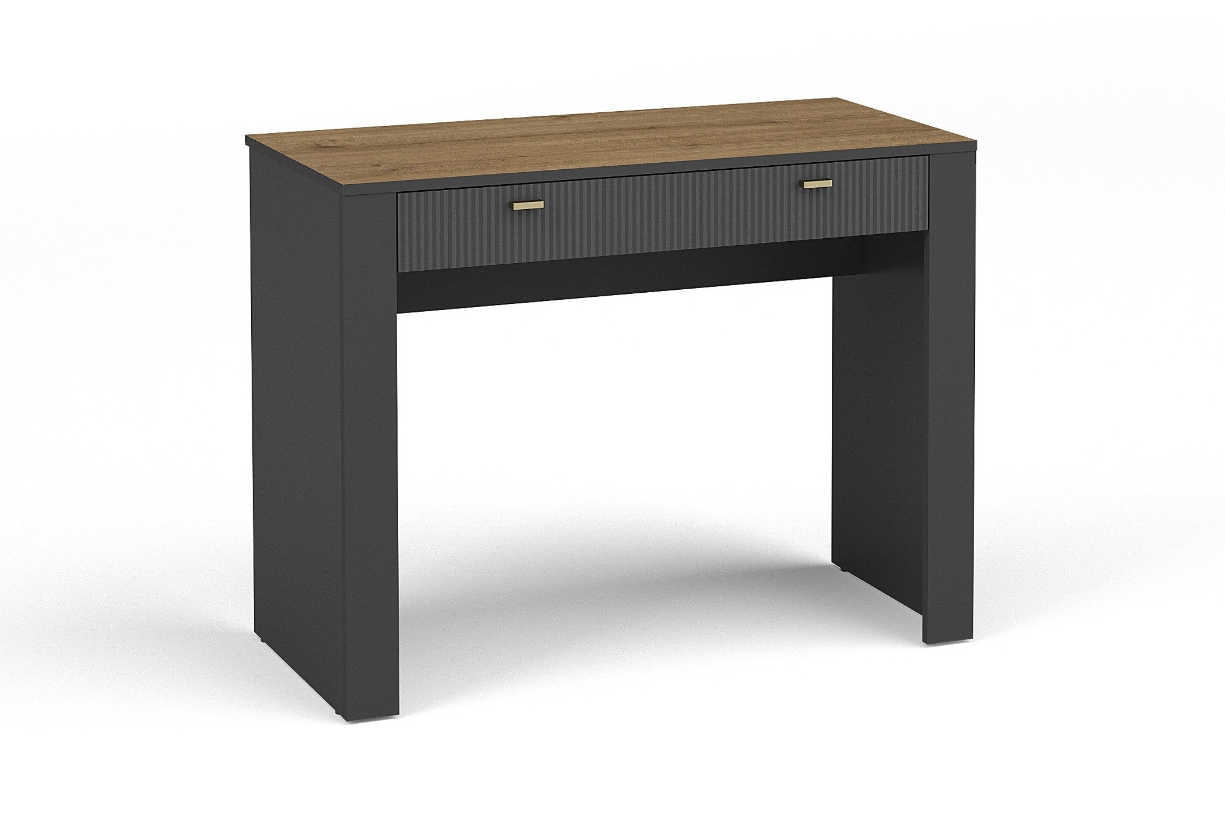 Deine Möbel 24 Schminktisch Schreibtisch MONI 10 mit Schublade, 102 cm breit (MONI - Kollektion, in Kaschmir, Weiß & Schwarz mit Eiche Whiskey, 1-St., Set), ideal für Schlafzimmer & Jugendzimmer