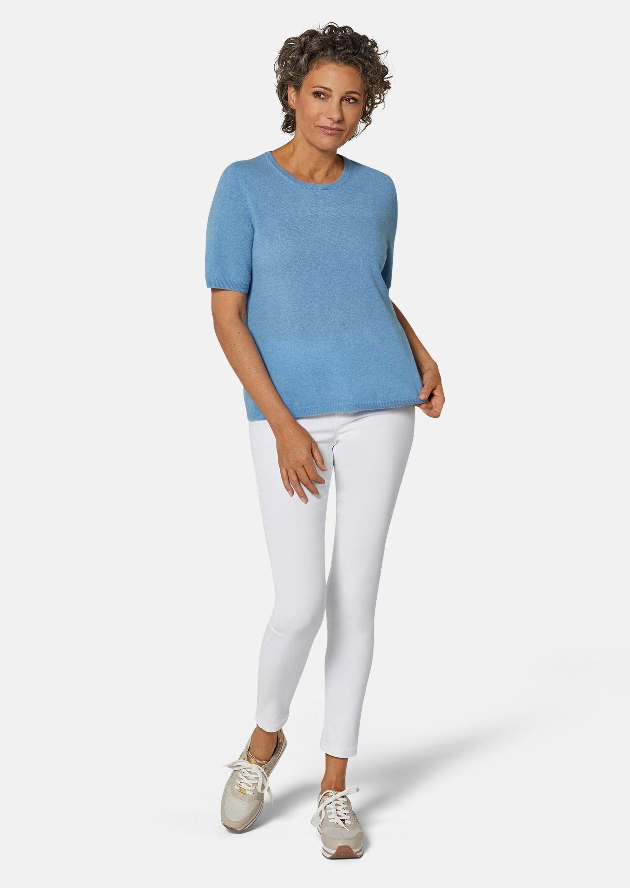 GOLDNER Kurzarmpullover Halbarmpullover mit Rundhals aus Kaschmir günstig online kaufen