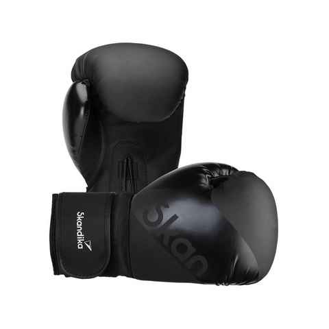 Skandika Boxhandschuhe Schwarz, Robuste Boxing Gloves für Männer und Frauen