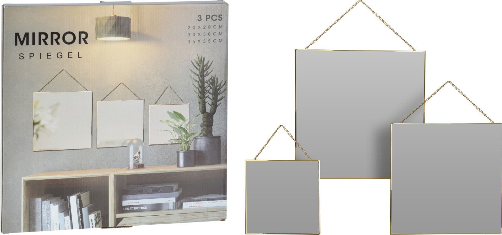Koopman Wandspiegel Gold (3-St), Spiegel, Dekorativ, günstig online kaufen