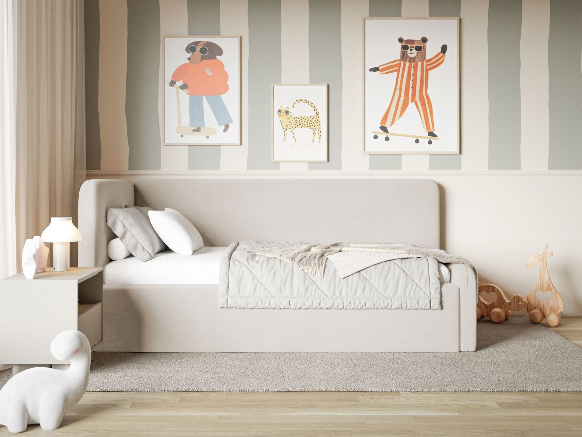 Selsey Jugendbett FANKO, Jugendbett mit Kopfteil, Samt, 90x200 cm