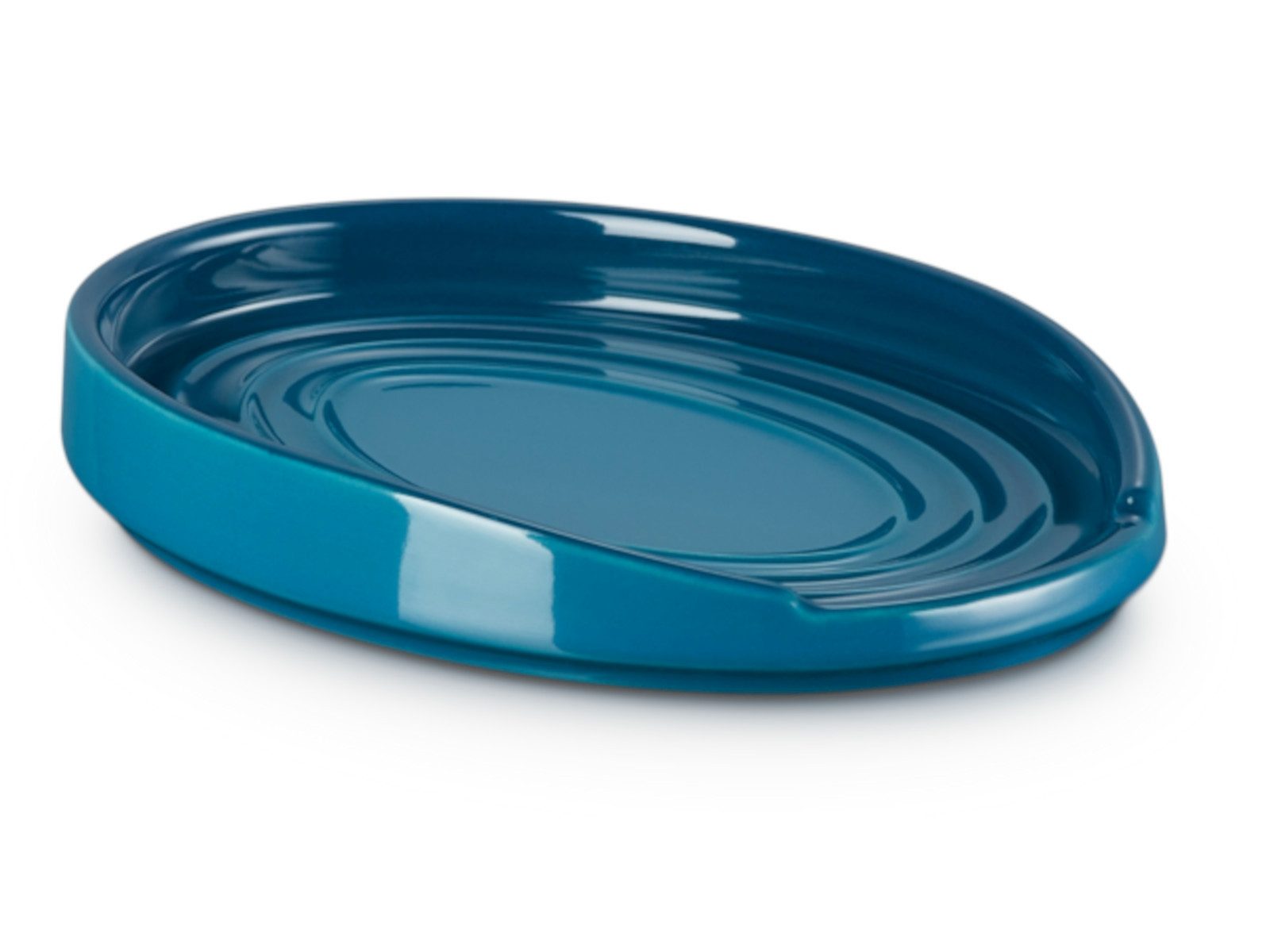 LE CREUSET Schüssel Löffelablage oval deep teal 16cm, Steingut, (Schüsseln & Чаши)