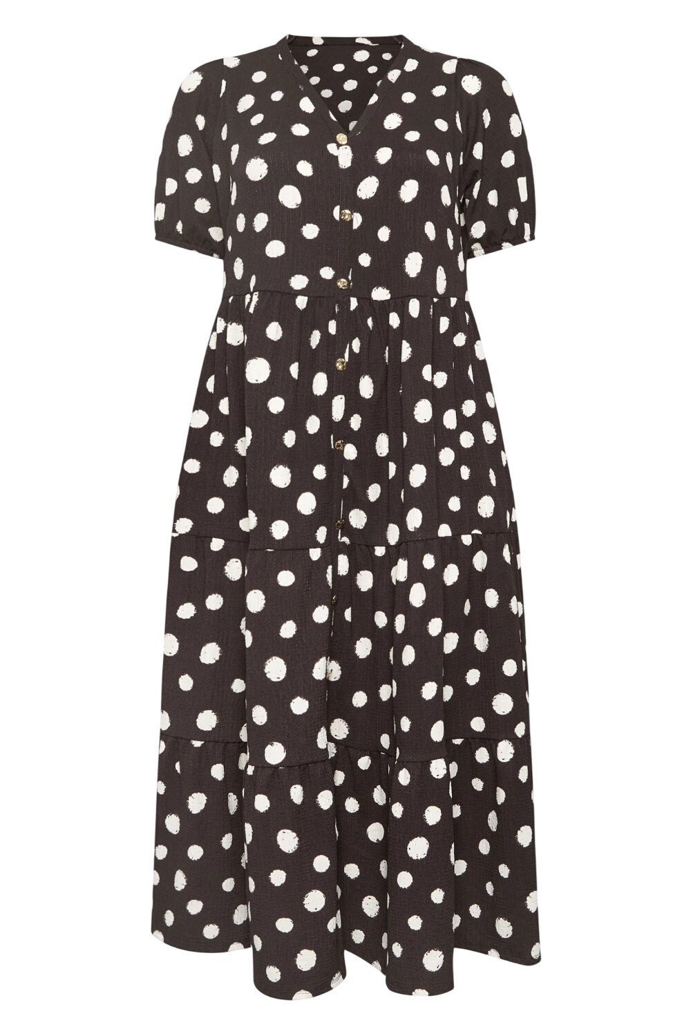 Shape of You Midikleid Punkte V-Ausschnitt Midi Kleid