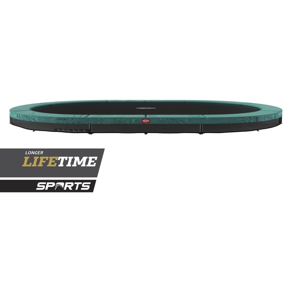 Bodentrampolin InGround oval 520 x 345 cm grün ohne Netz Grand Favorit Sports
