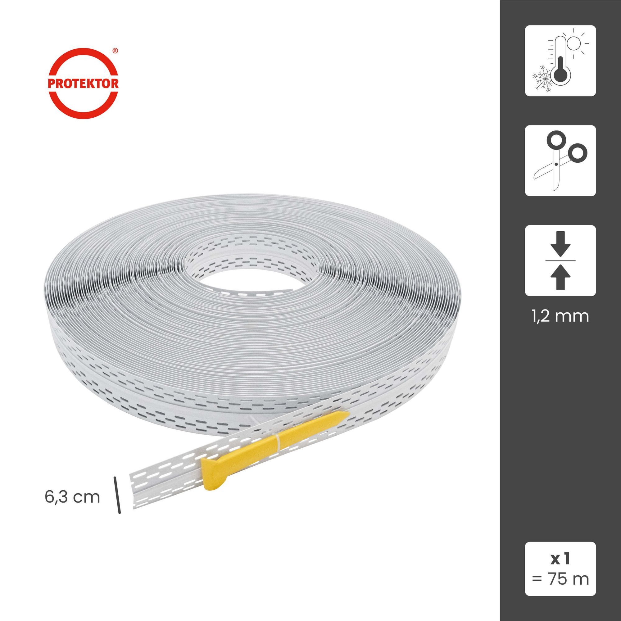 PROTEKTOR Profil Magic Corner Bewegungsfugenprofil (75m Rolle in weiß), Putzprofil Trockenbau für Wand- oder Deckenbereich nach DIN 18181