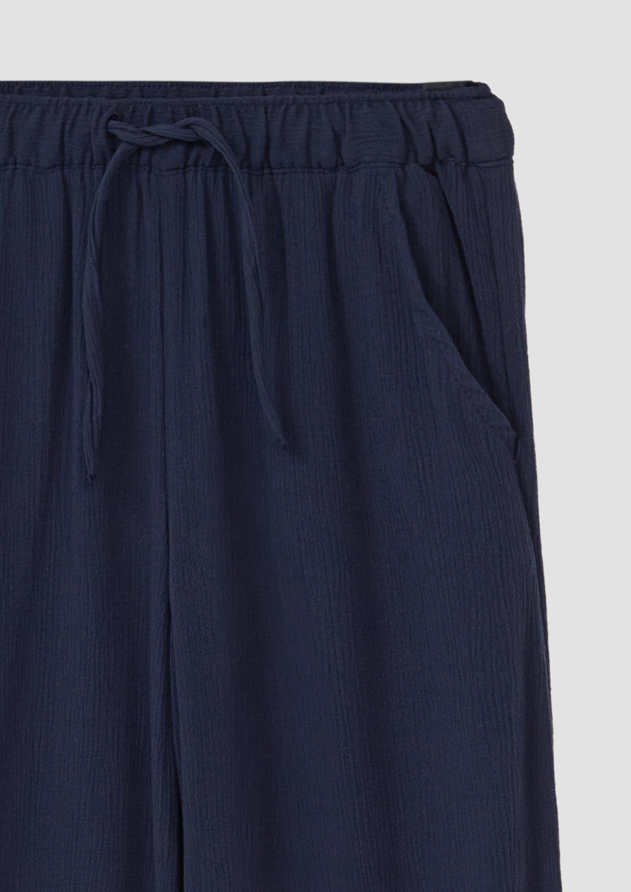 s.Oliver Culotte Hose Wide-Leg-Hose aus crinkled Viskose mit Elastikbund