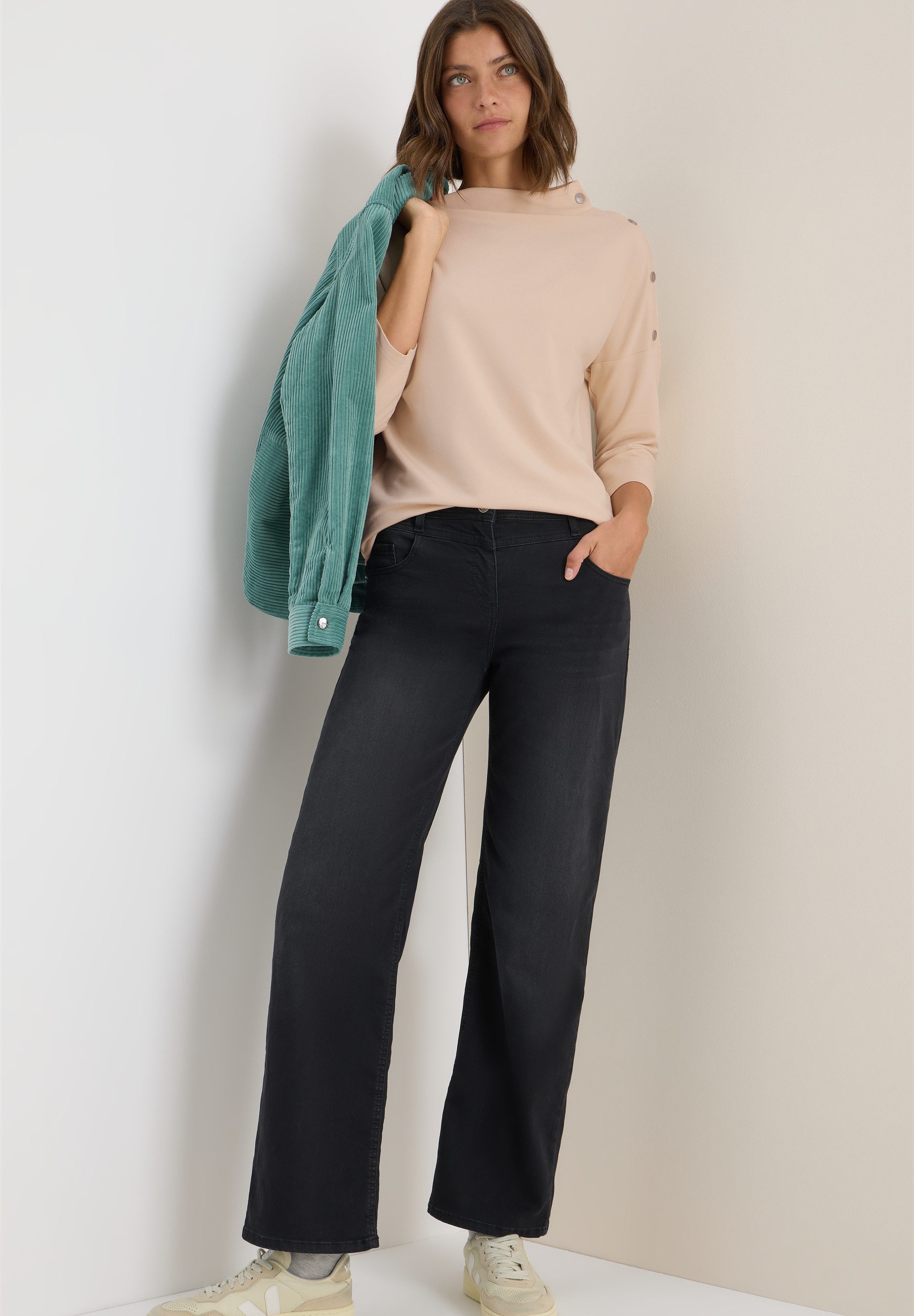 CECIL 3/4-Arm-Shirt mit Knopfdetail