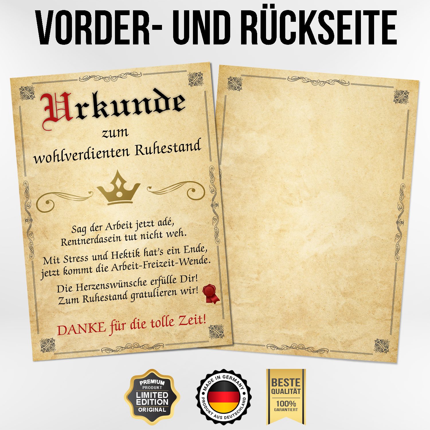 Tigerlino Poster Ruhestand Urkunde Rente Abschiedsgeschenk günstig online kaufen