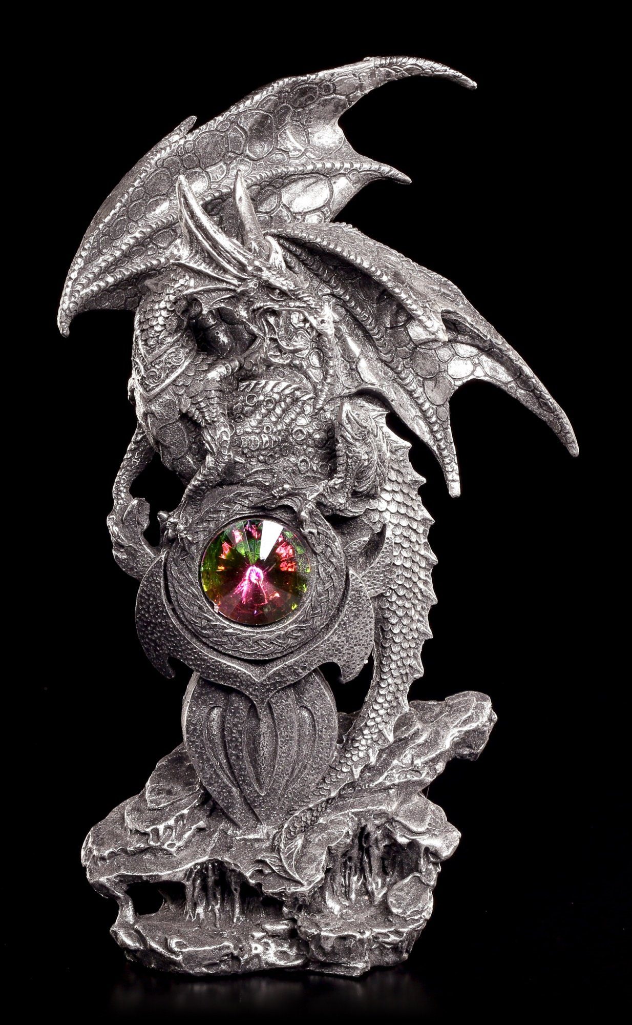 Figuren Shop GmbH Dekofigur Drachen Figur - Alastar bewacht Kristall - Fant günstig online kaufen