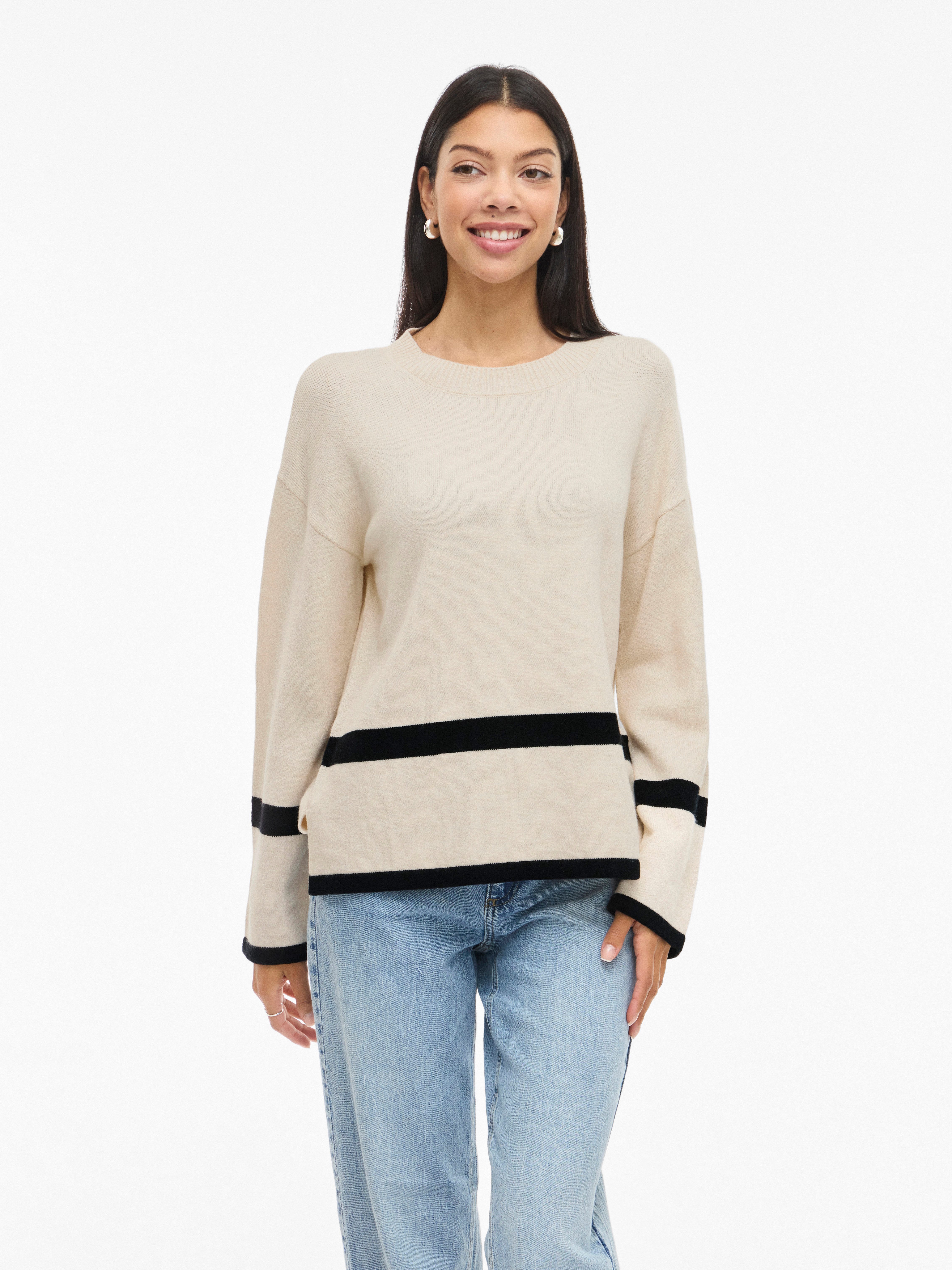 Vila Rundhalspullover VIRIL O-NECK OVERSIZE L/S KNIT TOP- NOOS günstig online kaufen