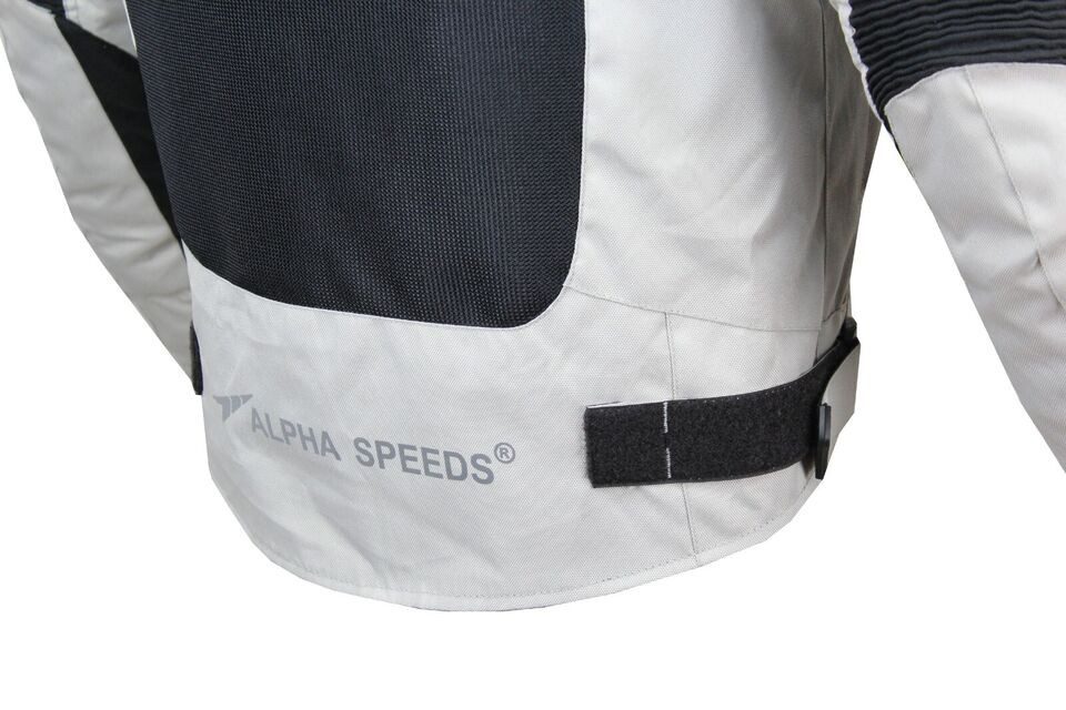 Alpha Speeds Motorradjacke Herren MESH ONE 4-in-1 All-Season Mesh-Jacke in Off-White (Rot-Touch)