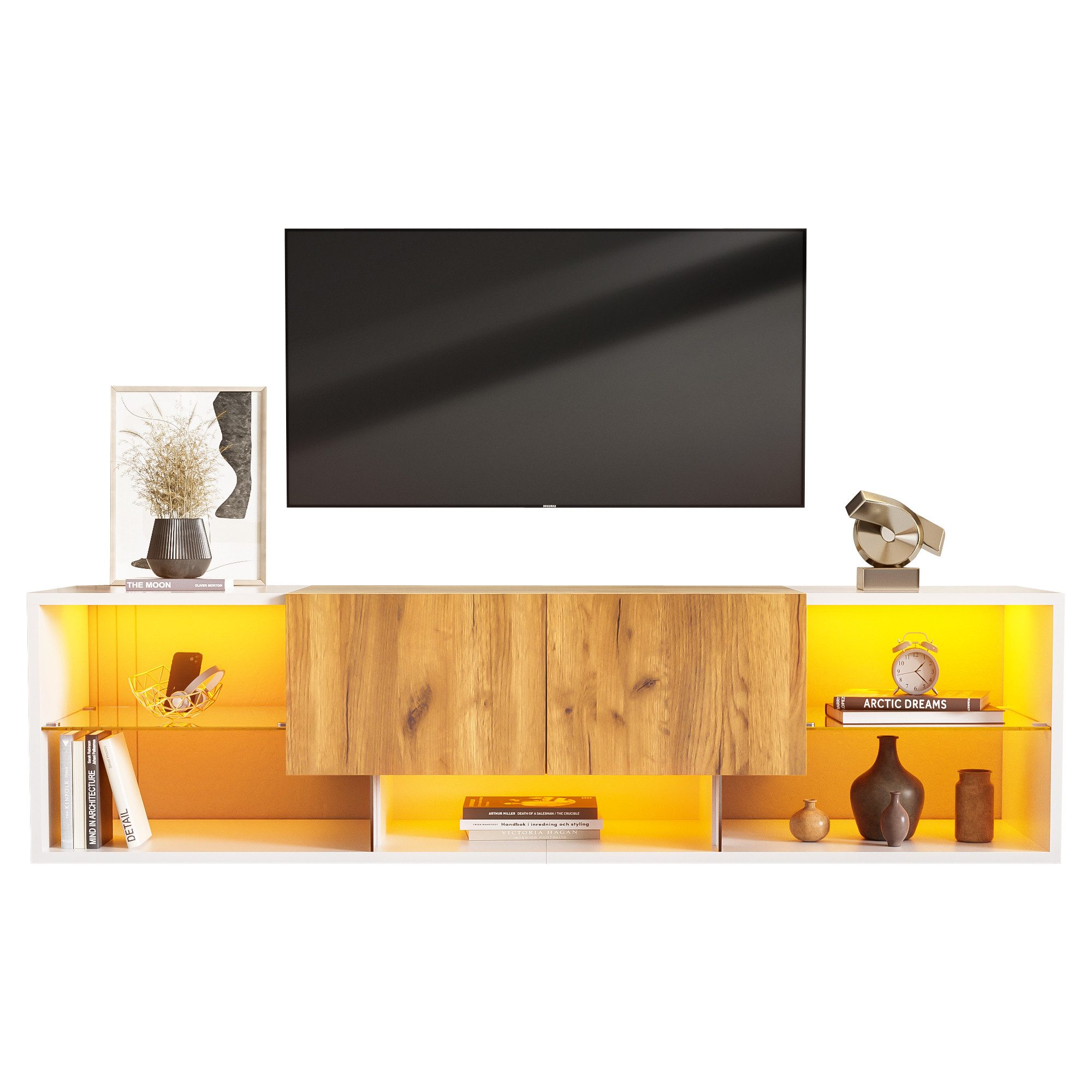 FANNOU TV-Schrank TV Console Cabinet for TVs Up to 70", 160 x 40 x 42 cm