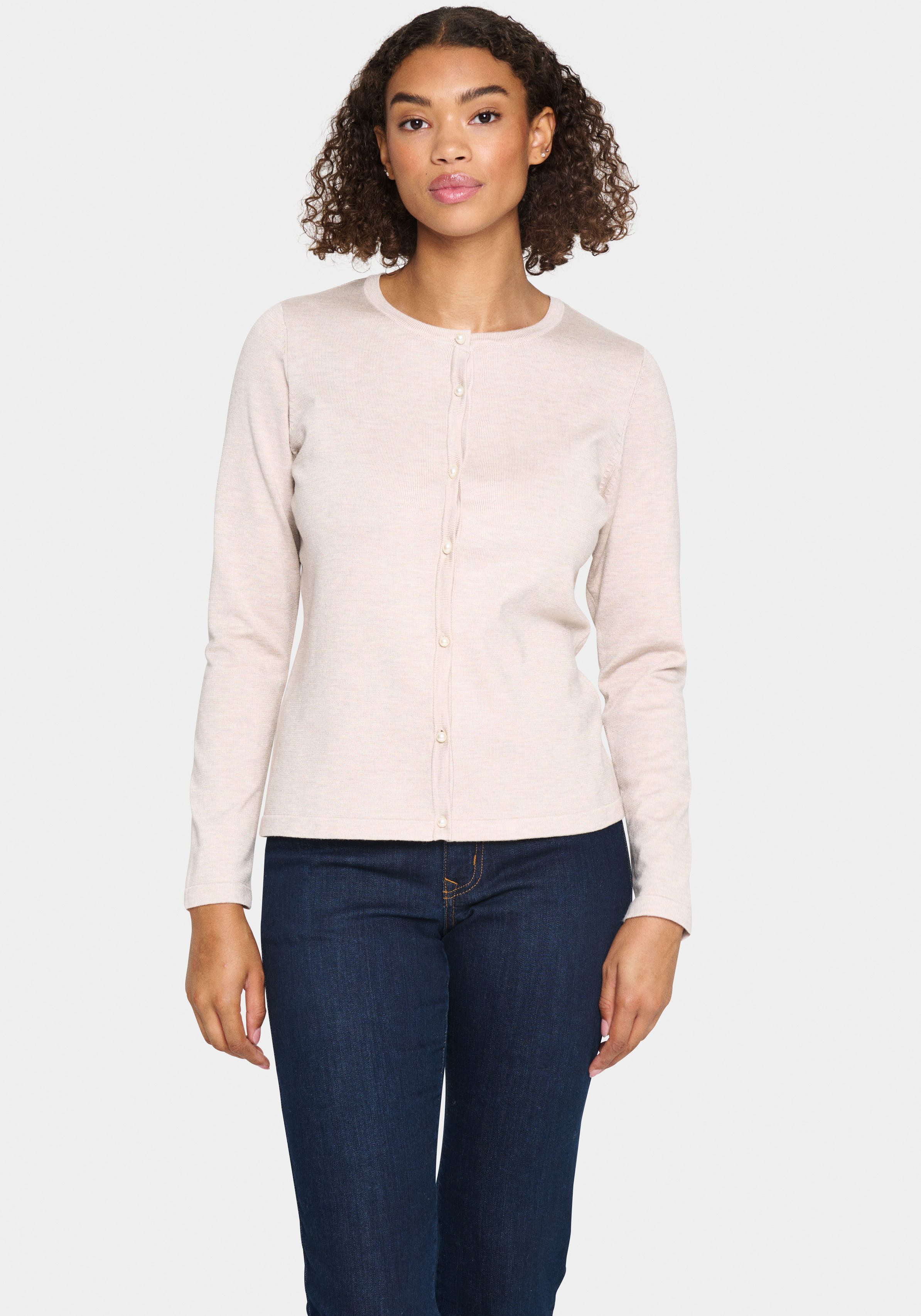 Saint Tropez Strickjacke JemmaSZ Cardigan mit Zierknöpfen