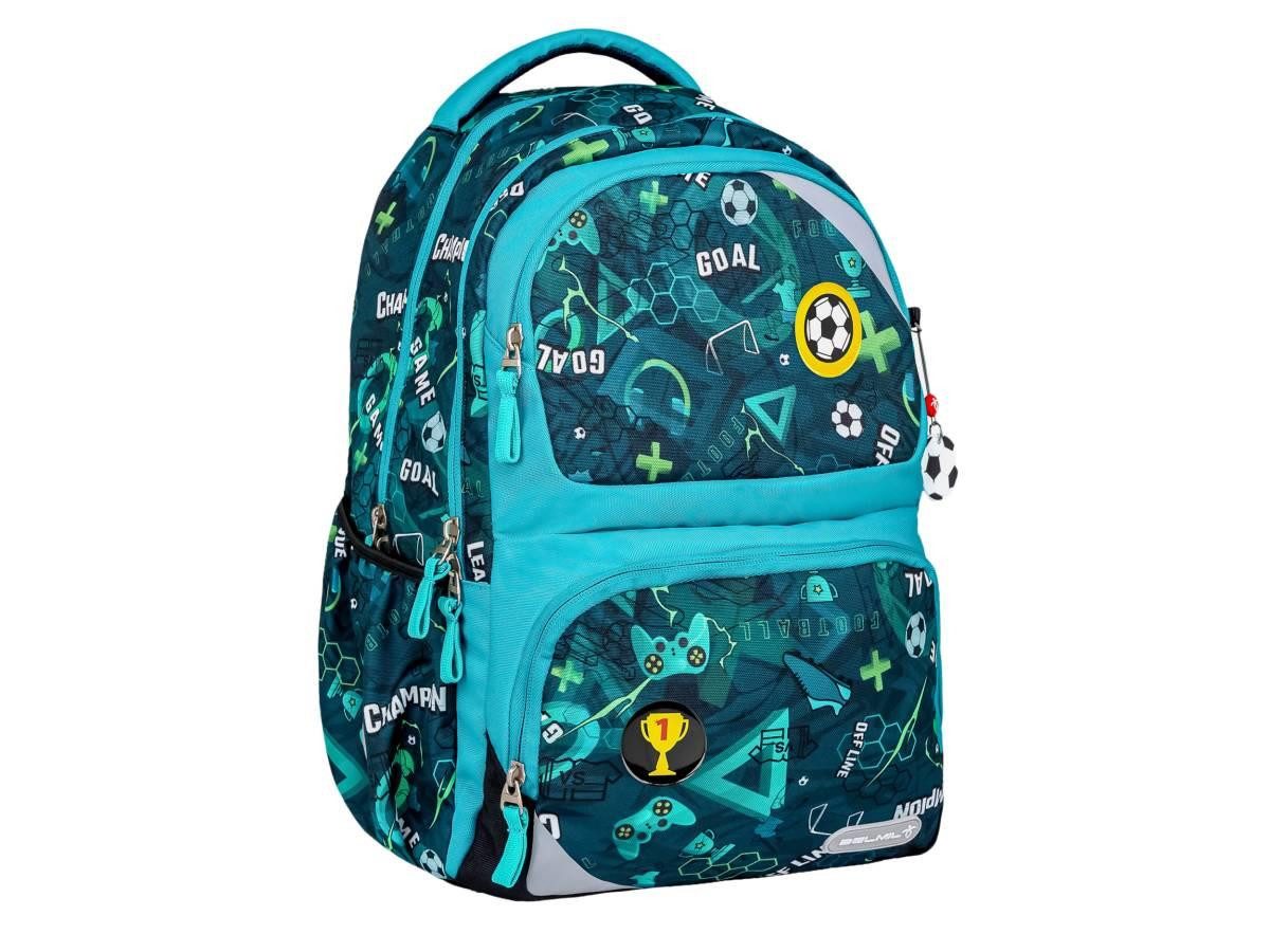 Belmil Schulrucksack "MAXI PACK" neues Modell 2025 mit Patches für Mädchen und Jungen, ab 3. Klasse mit Köpergröße von ca.120cm
